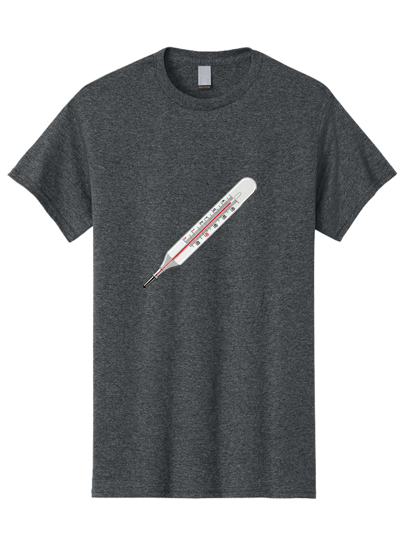 Thermometer-38-6 Men'S Graphic Tee, 100% Cotton, Comfortable Casual Summer Wear, Machine Washable, Medical Thermometer, Temperature Measurement, Health Monitoring, Red Mercury Column, Celsius Scale, 39 Degrees, Medical Equipment, Bab530 10