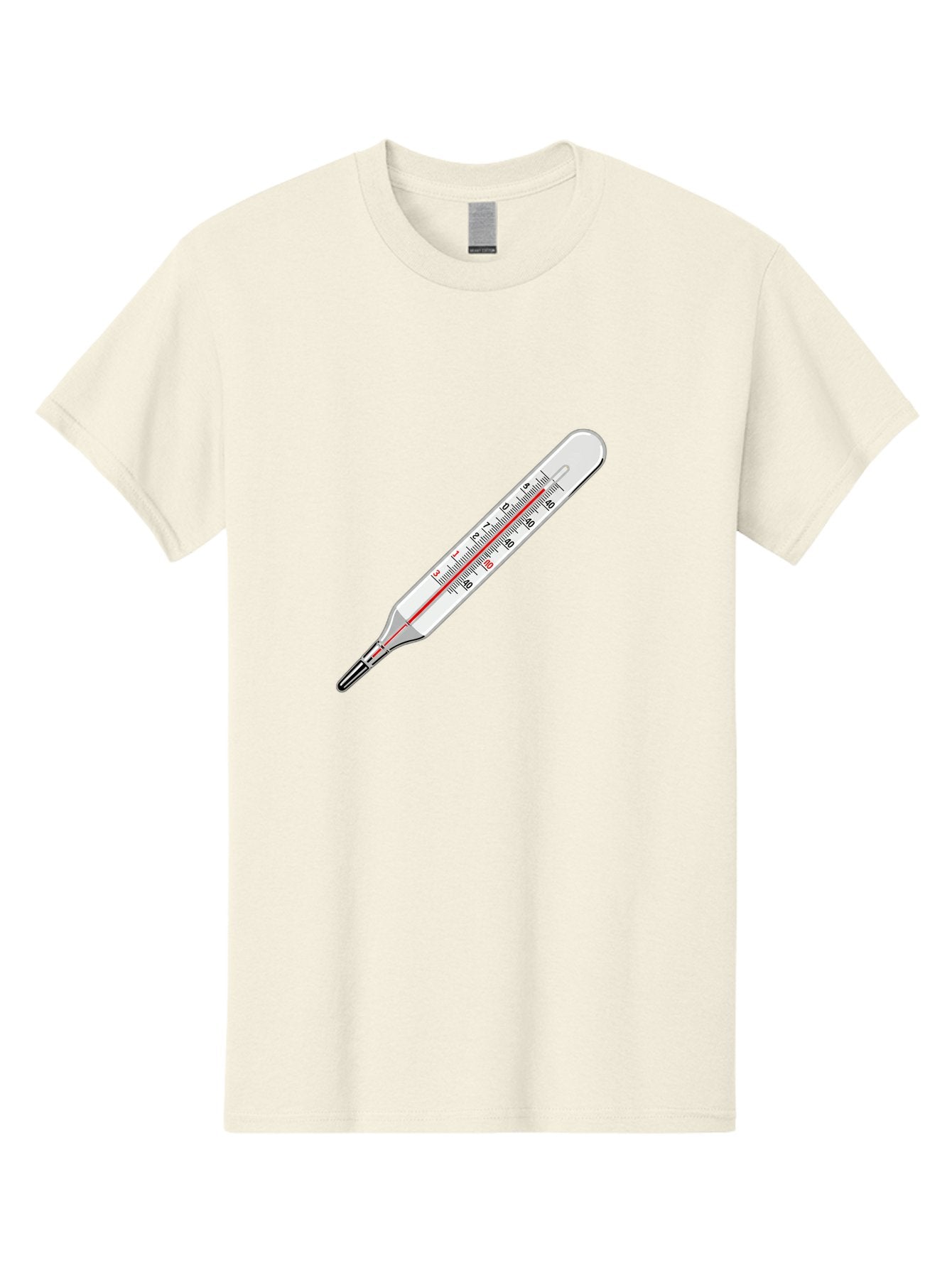 Thermometer-38-6 Men'S Graphic Tee, 100% Cotton, Comfortable Casual Summer Wear, Machine Washable, Medical Thermometer, Temperature Measurement, Health Monitoring, Red Mercury Column, Celsius Scale, 39 Degrees, Medical Equipment, Bab530