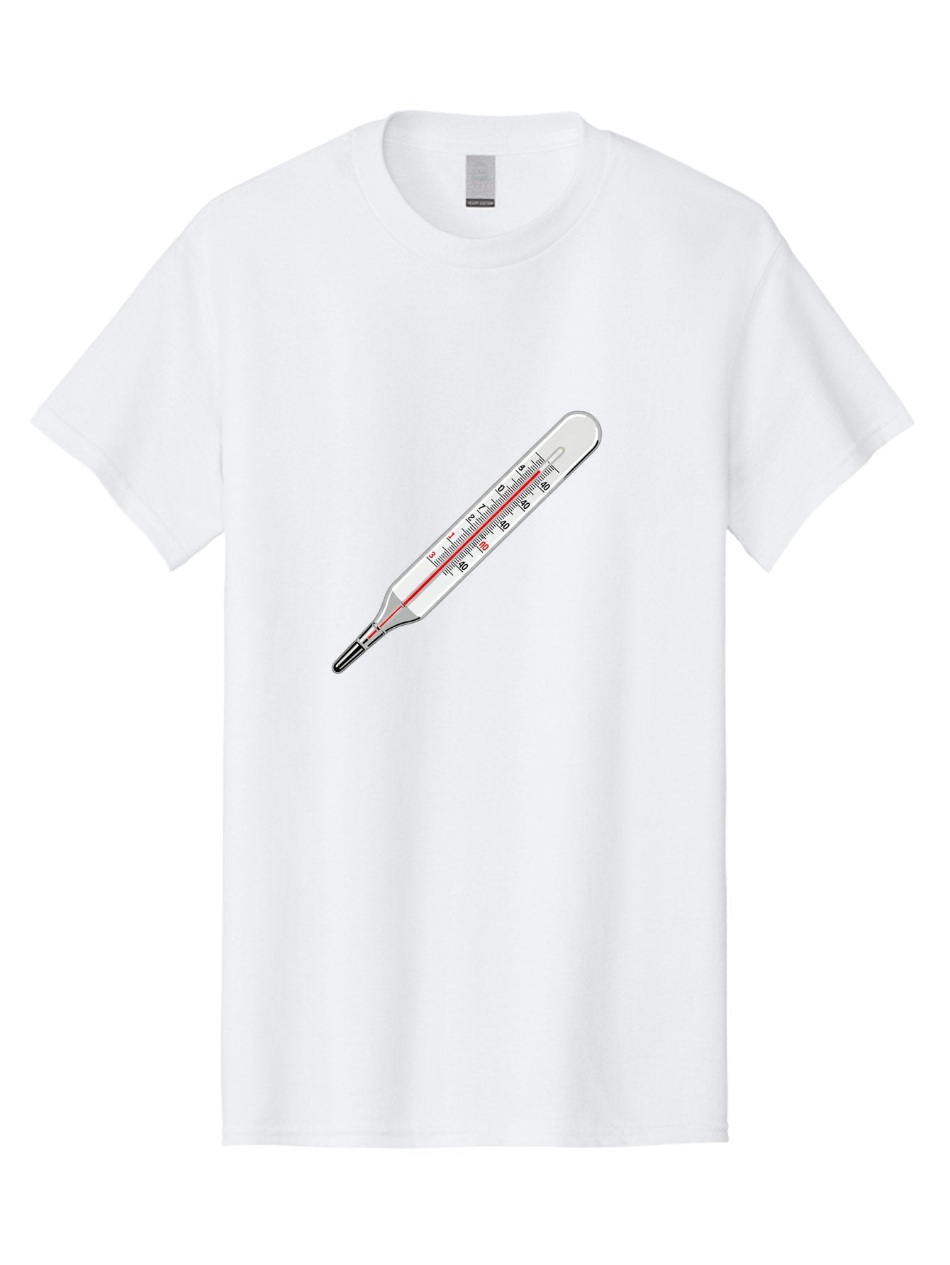 Thermometer-38-6 Men'S Graphic Tee, 100% Cotton, Comfortable Casual Summer Wear, Machine Washable, Medical Thermometer, Temperature Measurement, Health Monitoring, Red Mercury Column, Celsius Scale, 39 Degrees, Medical Equipment, Bab530 5