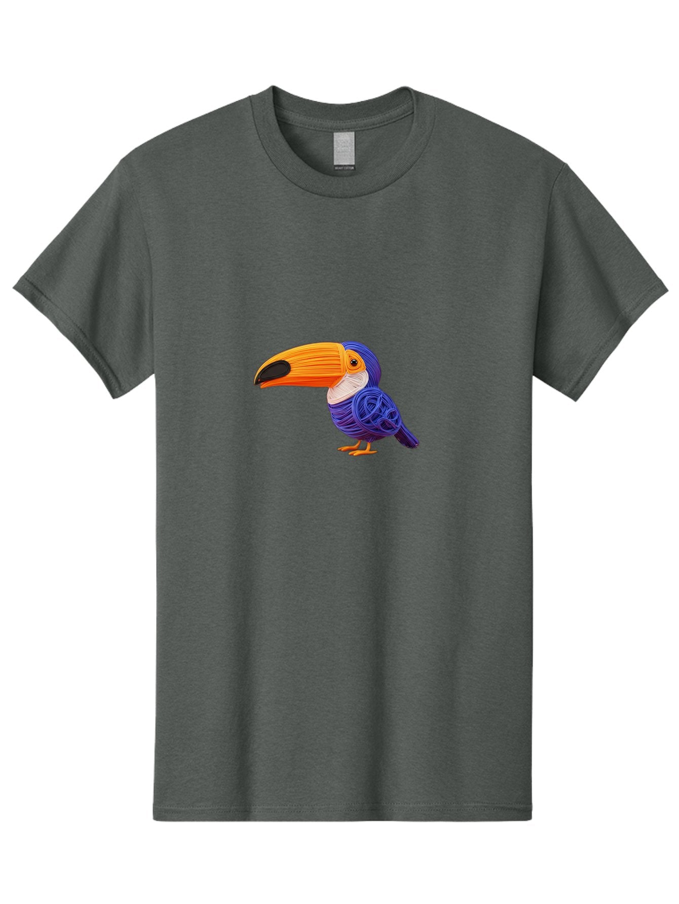 Toucan Men'S Graphic Tee, 100% Cotton, Comfortable Casual Summer Wear, Machine Washable, Toucan Bird, Colorful Illustration, Vibrant Plumage, Large Beak, Tropical Bird, Orange Beak, Blue Feathers, Yellow Feet, Digital Art, Creative Design Bab541 14