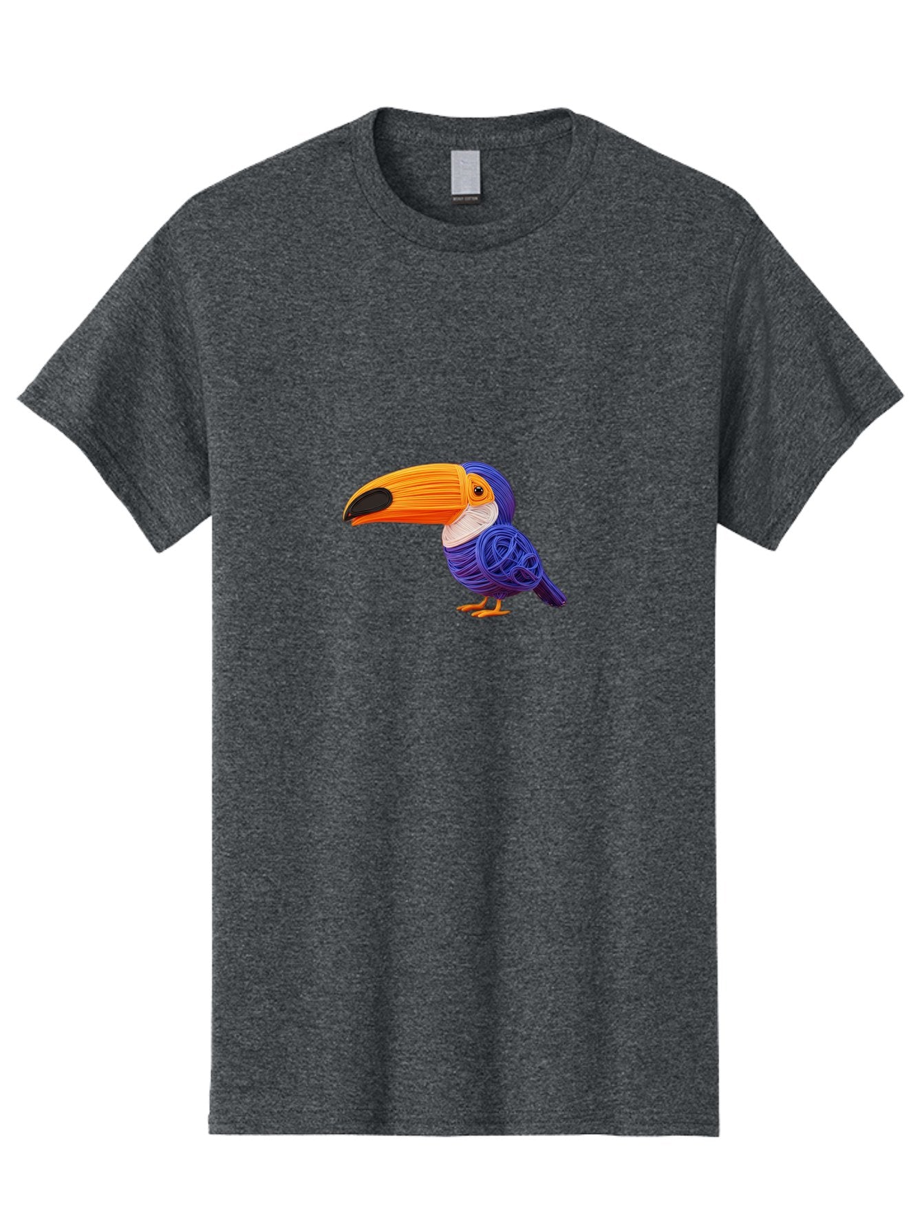 Toucan Men'S Graphic Tee, 100% Cotton, Comfortable Casual Summer Wear, Machine Washable, Toucan Bird, Colorful Illustration, Vibrant Plumage, Large Beak, Tropical Bird, Orange Beak, Blue Feathers, Yellow Feet, Digital Art, Creative Design Bab541 6
