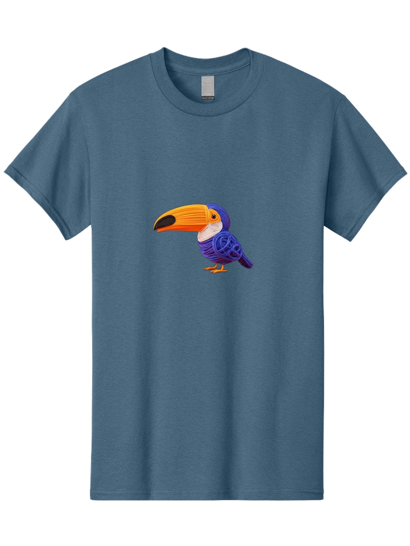 Toucan Men'S Graphic Tee, 100% Cotton, Comfortable Casual Summer Wear, Machine Washable, Toucan Bird, Colorful Illustration, Vibrant Plumage, Large Beak, Tropical Bird, Orange Beak, Blue Feathers, Yellow Feet, Digital Art, Creative Design Bab541 11