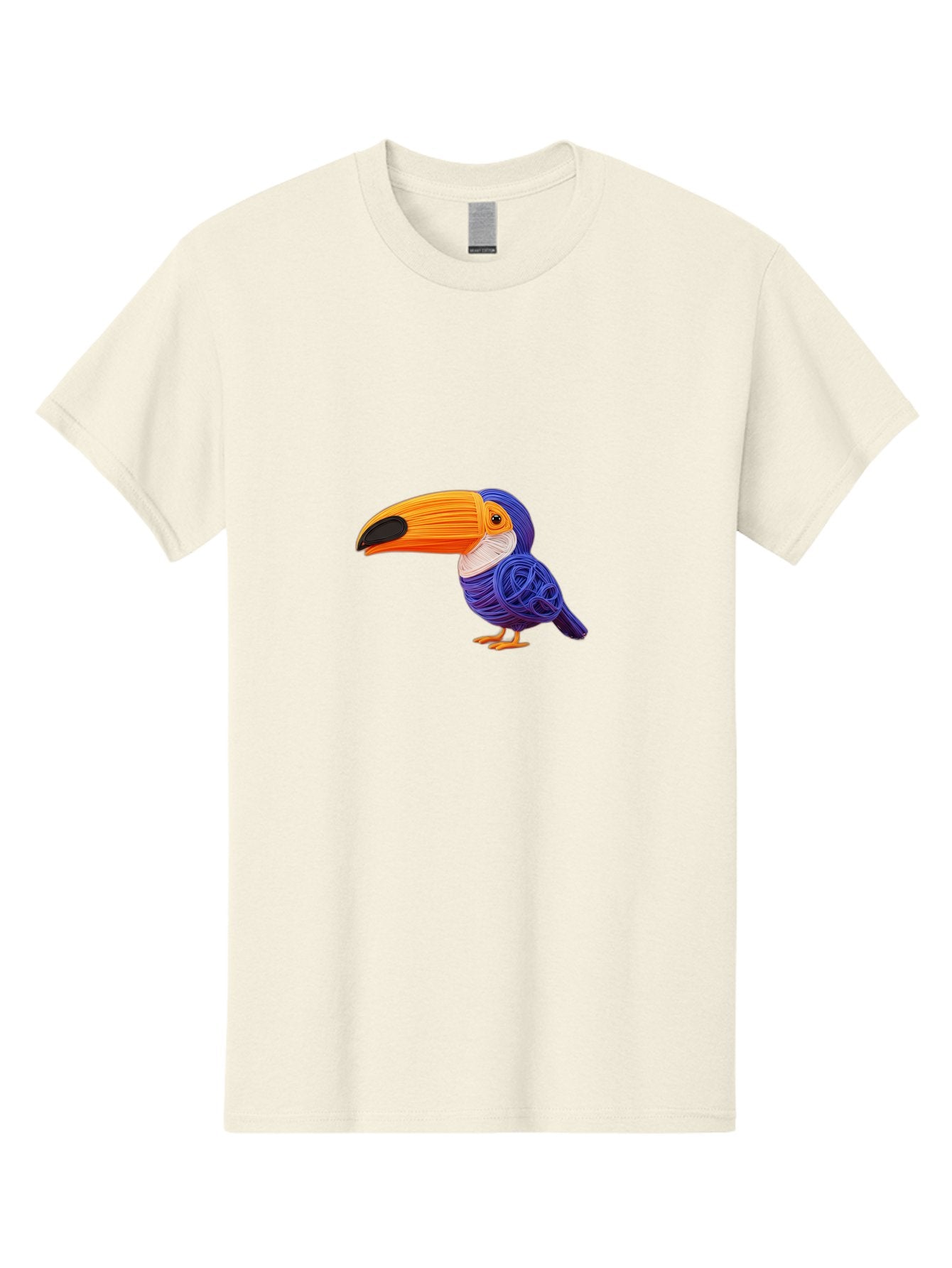 Toucan Men'S Graphic Tee, 100% Cotton, Comfortable Casual Summer Wear, Machine Washable, Toucan Bird, Colorful Illustration, Vibrant Plumage, Large Beak, Tropical Bird, Orange Beak, Blue Feathers, Yellow Feet, Digital Art, Creative Design Bab541 8