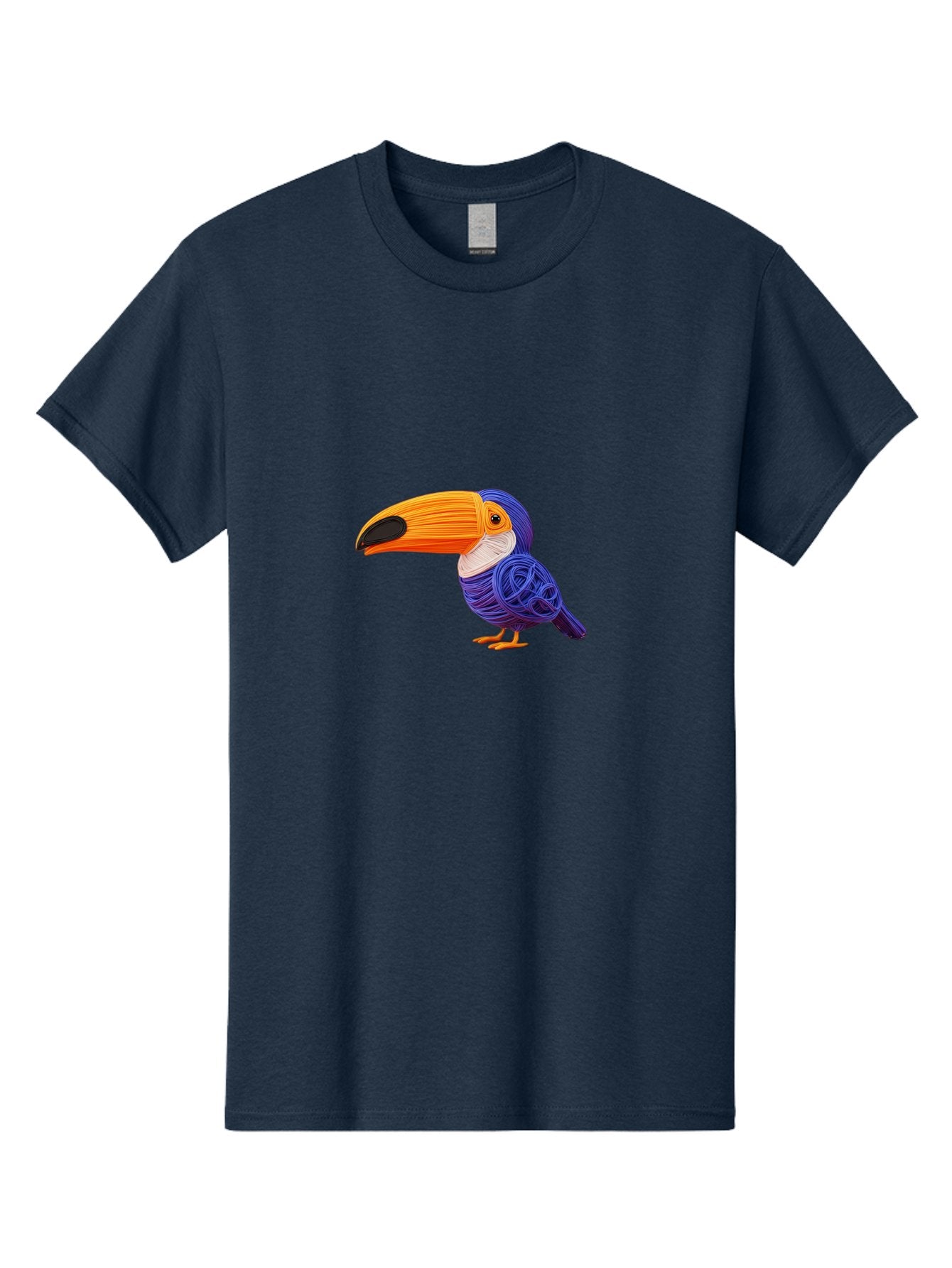 Toucan Men'S Graphic Tee, 100% Cotton, Comfortable Casual Summer Wear, Machine Washable, Toucan Bird, Colorful Illustration, Vibrant Plumage, Large Beak, Tropical Bird, Orange Beak, Blue Feathers, Yellow Feet, Digital Art, Creative Design Bab541 15