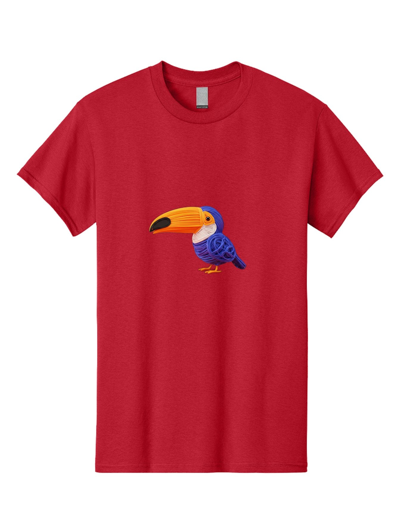 Toucan Men'S Graphic Tee, 100% Cotton, Comfortable Casual Summer Wear, Machine Washable, Toucan Bird, Colorful Illustration, Vibrant Plumage, Large Beak, Tropical Bird, Orange Beak, Blue Feathers, Yellow Feet, Digital Art, Creative Design Bab541 12