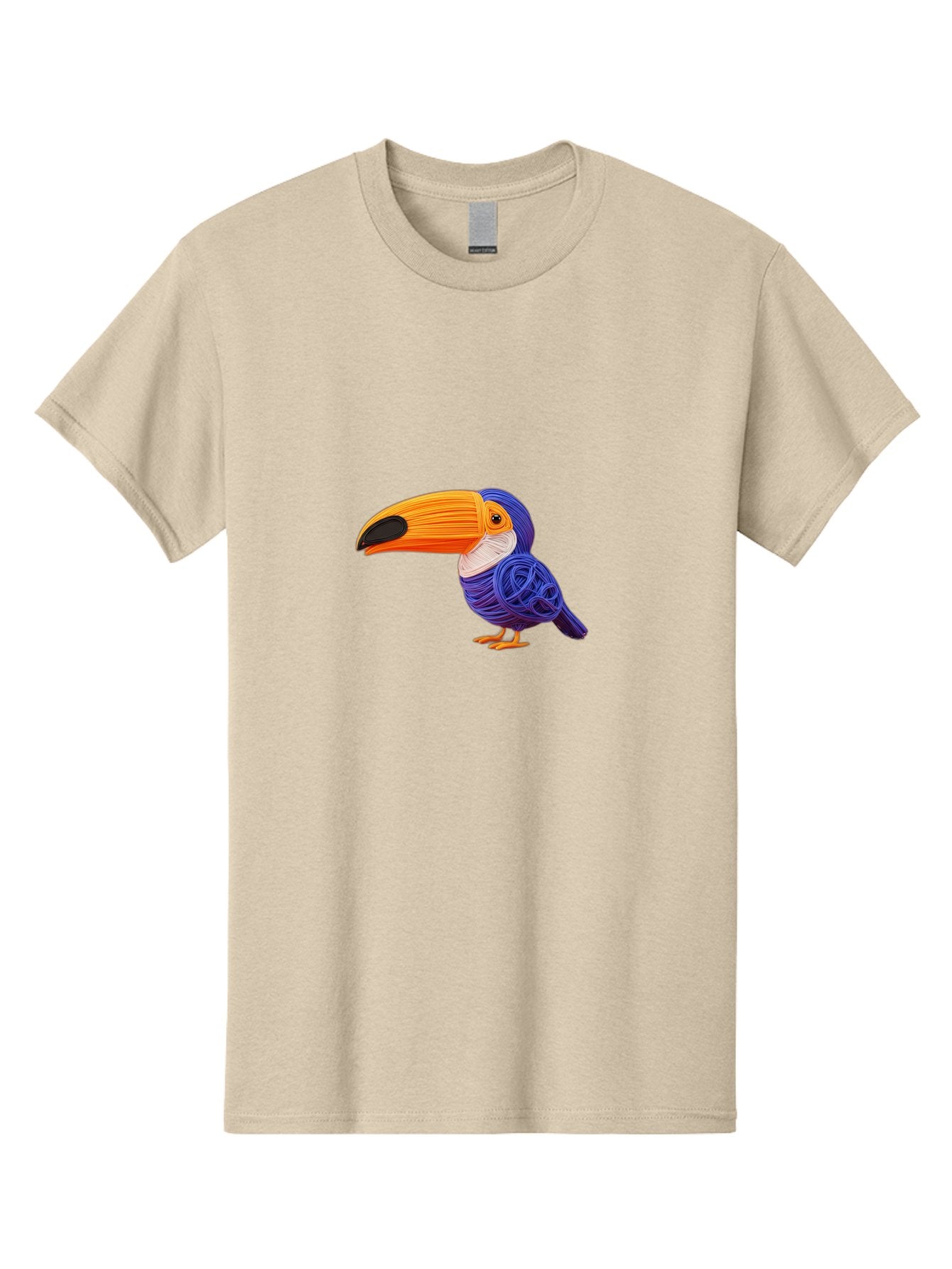 Toucan Men'S Graphic Tee, 100% Cotton, Comfortable Casual Summer Wear, Machine Washable, Toucan Bird, Colorful Illustration, Vibrant Plumage, Large Beak, Tropical Bird, Orange Beak, Blue Feathers, Yellow Feet, Digital Art, Creative Design Bab541 13