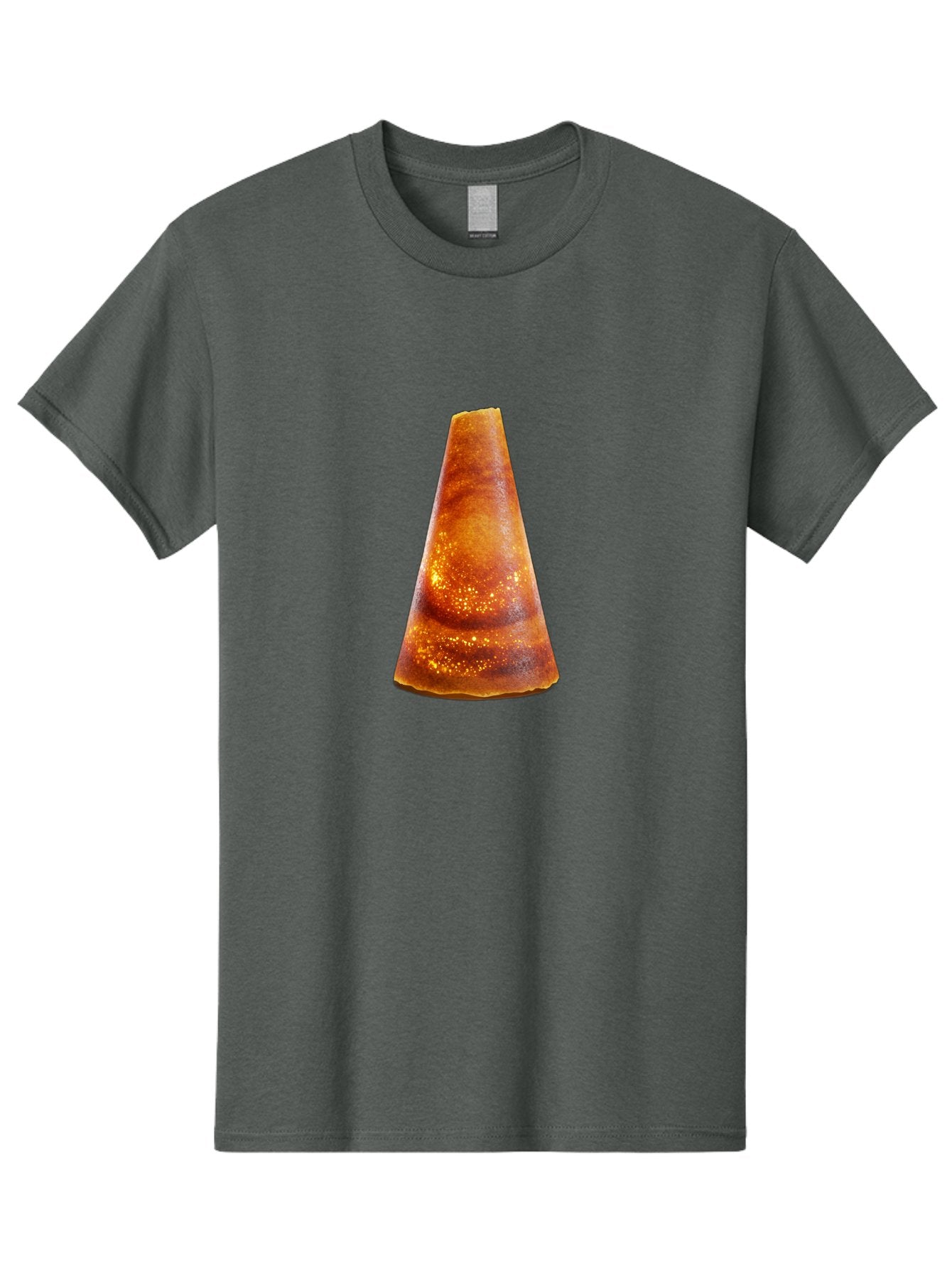 Traffic-Cone Men'S Graphic Tee, 100% Cotton, Comfortable Casual Summer Wear, Machine Washable, Cone-Shaped Object, Brown Color, Smooth Surface, Reflective Spots, Abstract Shape, Modern Design, Unique Texture, Geometric Form Bab542