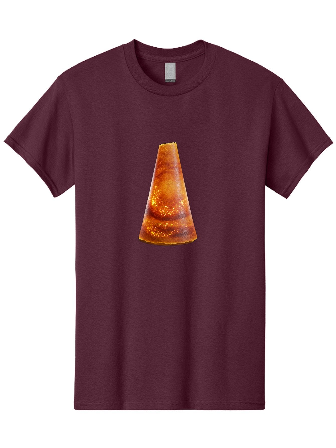 Traffic-Cone Men'S Graphic Tee, 100% Cotton, Comfortable Casual Summer Wear, Machine Washable, Cone-Shaped Object, Brown Color, Smooth Surface, Reflective Spots, Abstract Shape, Modern Design, Unique Texture, Geometric Form Bab542