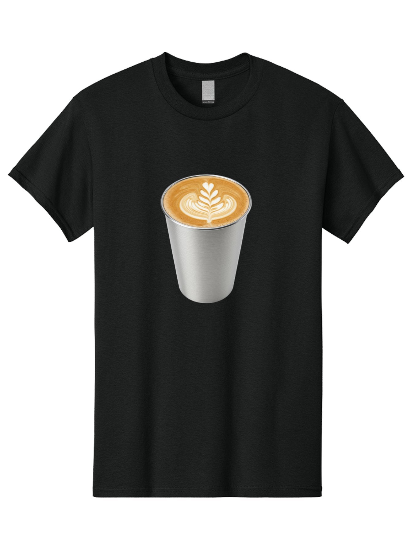 Tulip-Latte Men'S Graphic Tee, 100% Cotton, Comfortable Casual Summer Wear, Machine Washable, Coffee In A Cup, Latte Art, Heart Leaf Design, Silver Cup, Coffee Drink, Coffee Culture, Espresso, Creamy Foam, Morning Coffee, Caffeine Boost Bab558 13