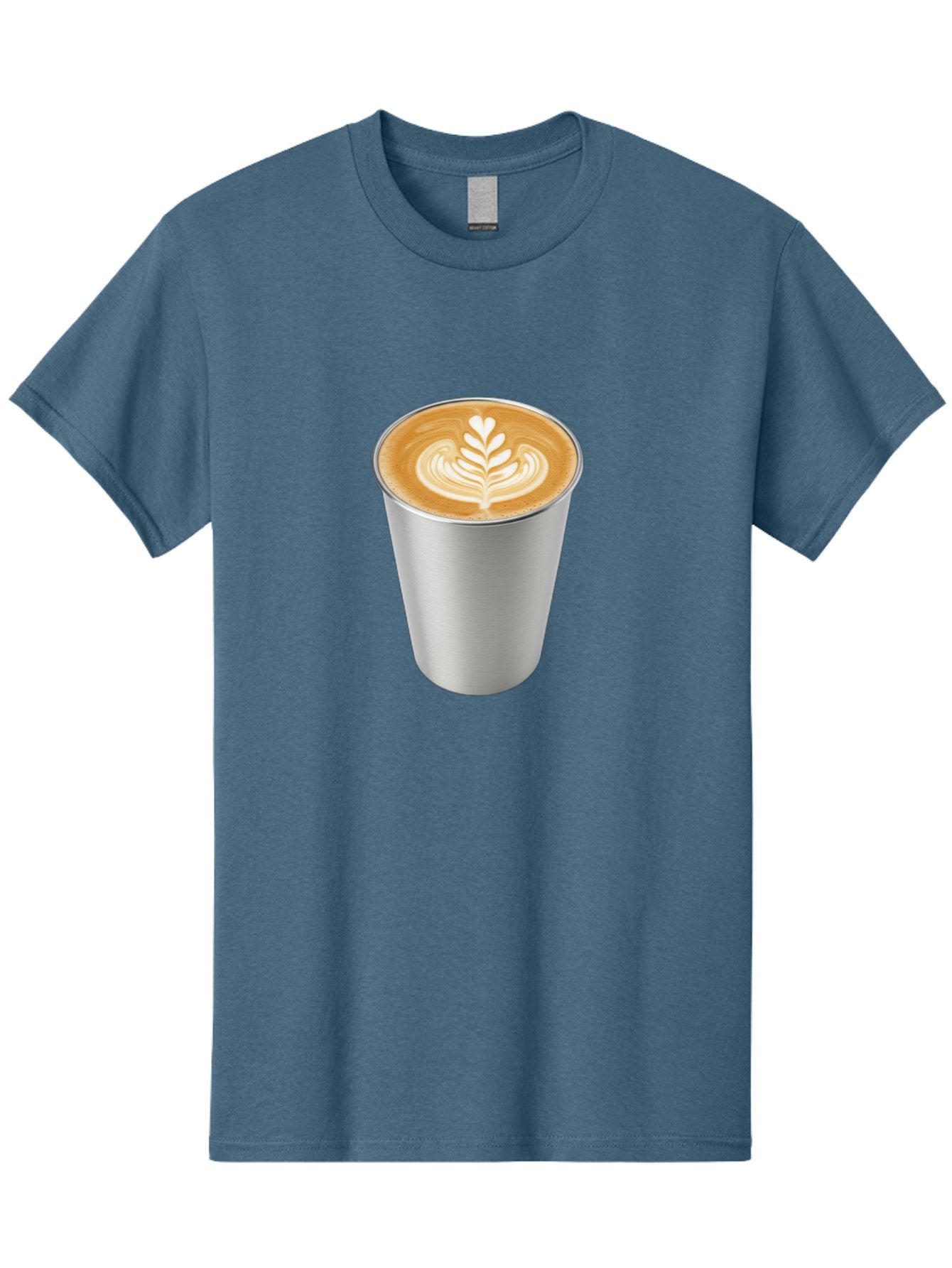 Tulip-Latte Men'S Graphic Tee, 100% Cotton, Comfortable Casual Summer Wear, Machine Washable, Coffee In A Cup, Latte Art, Heart Leaf Design, Silver Cup, Coffee Drink, Coffee Culture, Espresso, Creamy Foam, Morning Coffee, Caffeine Boost Bab558 8