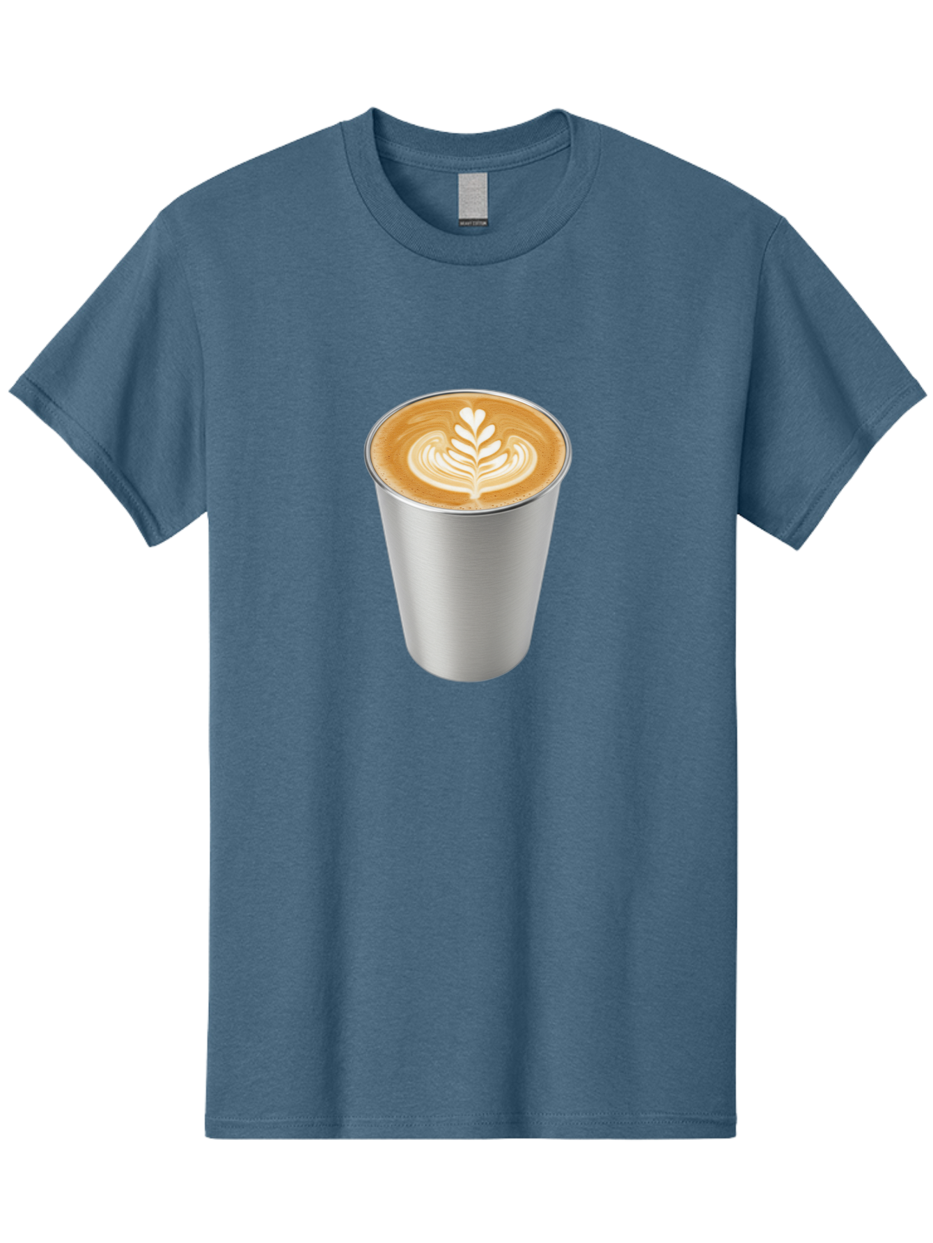 Tulip-Latte Men'S Graphic Tee, 100% Cotton, Comfortable Casual Summer Wear, Machine Washable, Coffee In A Cup, Latte Art, Heart Leaf Design, Silver Cup, Coffee Drink, Coffee Culture, Espresso, Creamy Foam, Morning Coffee, Caffeine Boost Bab558 6
