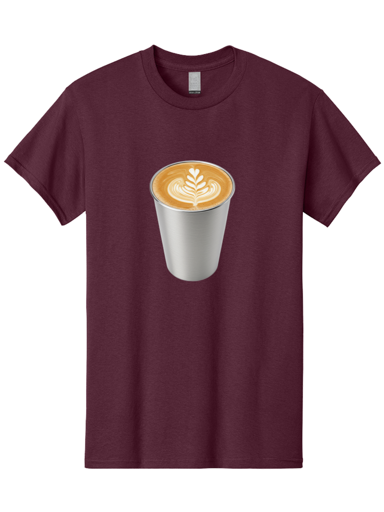 Tulip-Latte Men'S Graphic Tee, 100% Cotton, Comfortable Casual Summer Wear, Machine Washable, Coffee In A Cup, Latte Art, Heart Leaf Design, Silver Cup, Coffee Drink, Coffee Culture, Espresso, Creamy Foam, Morning Coffee, Caffeine Boost Bab558 13