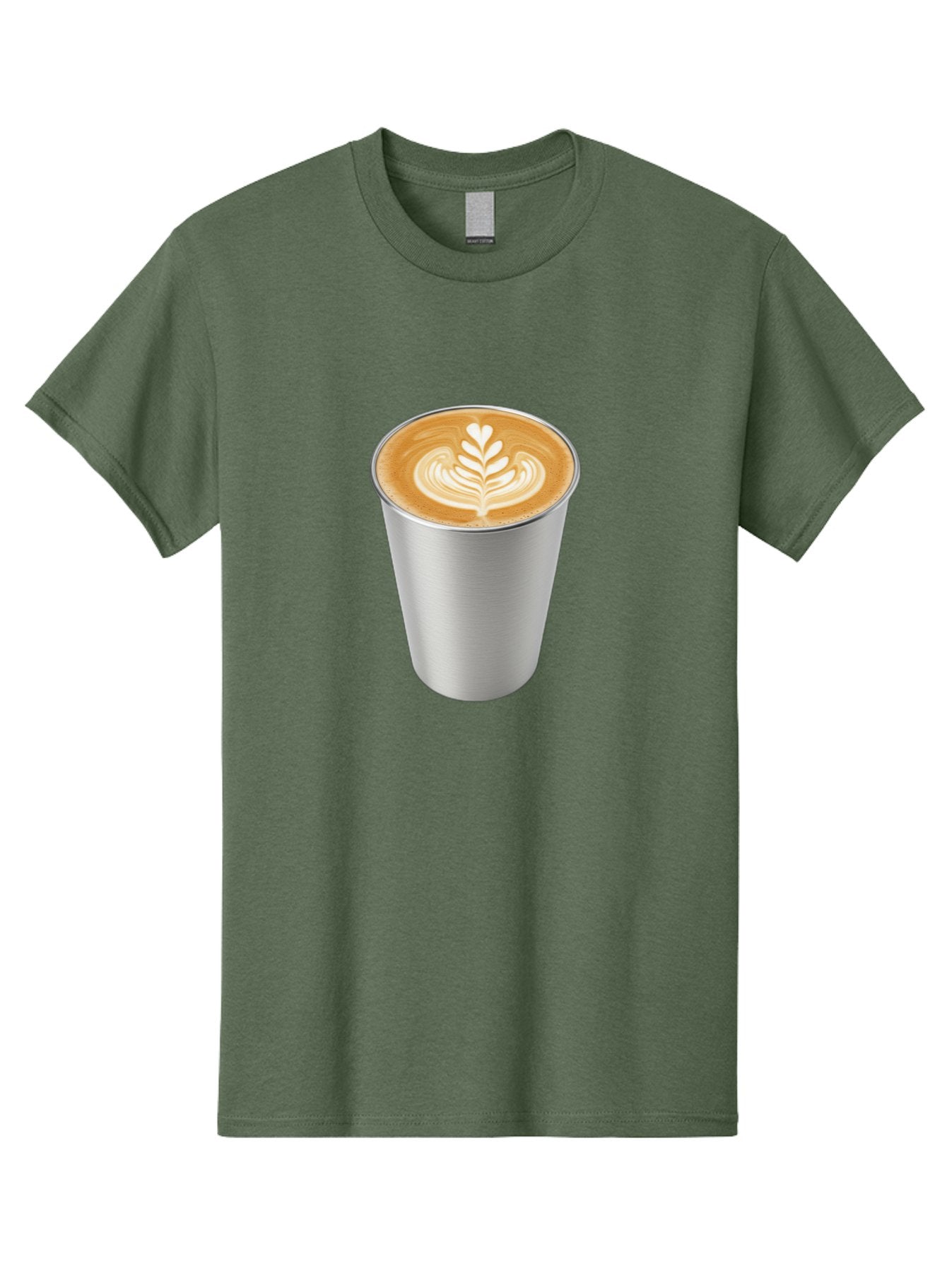Tulip-Latte Men'S Graphic Tee, 100% Cotton, Comfortable Casual Summer Wear, Machine Washable, Coffee In A Cup, Latte Art, Heart Leaf Design, Silver Cup, Coffee Drink, Coffee Culture, Espresso, Creamy Foam, Morning Coffee, Caffeine Boost Bab558 12