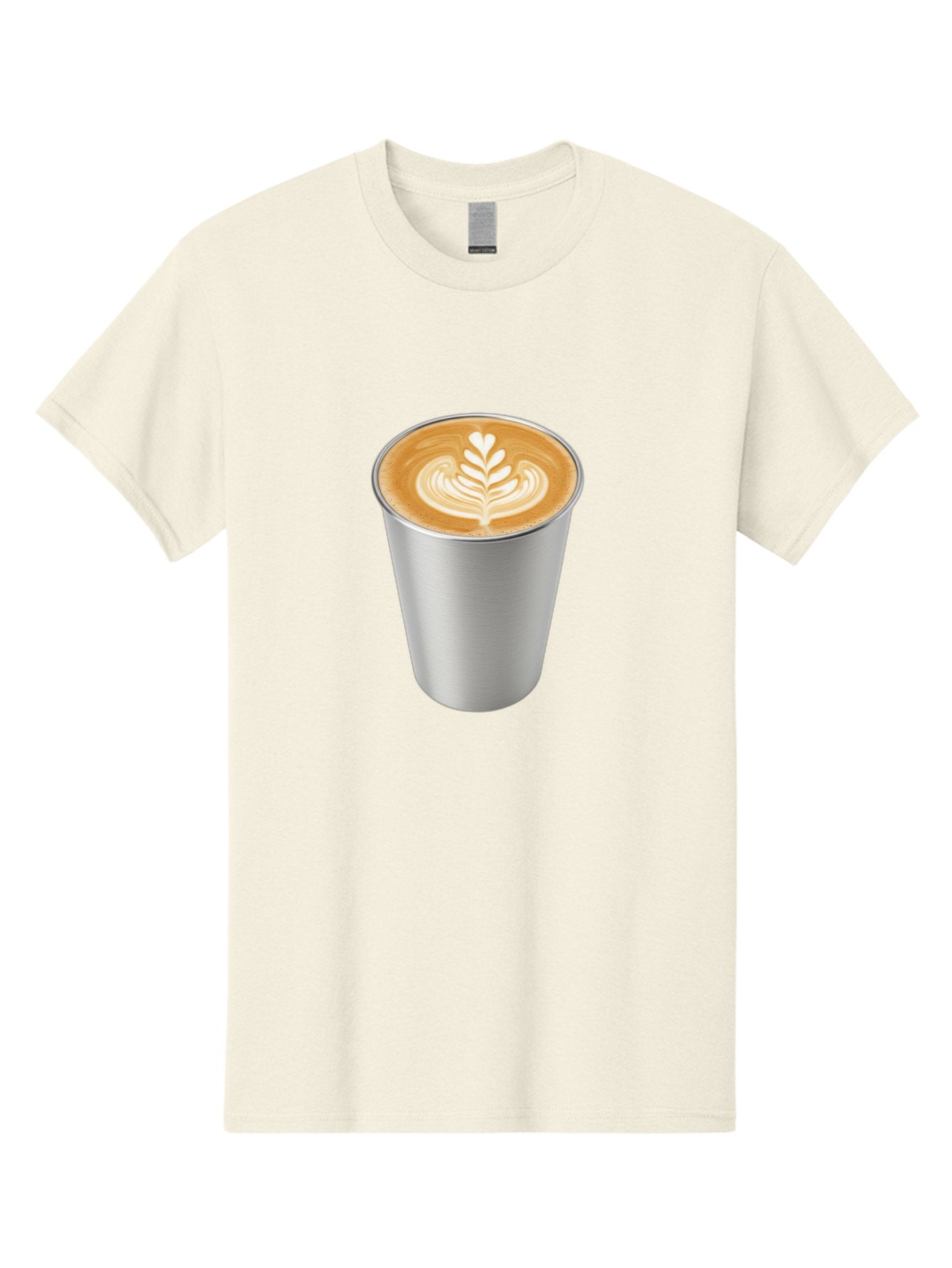Tulip-Latte Men'S Graphic Tee, 100% Cotton, Comfortable Casual Summer Wear, Machine Washable, Coffee In A Cup, Latte Art, Heart Leaf Design, Silver Cup, Coffee Drink, Coffee Culture, Espresso, Creamy Foam, Morning Coffee, Caffeine Boost Bab558 11