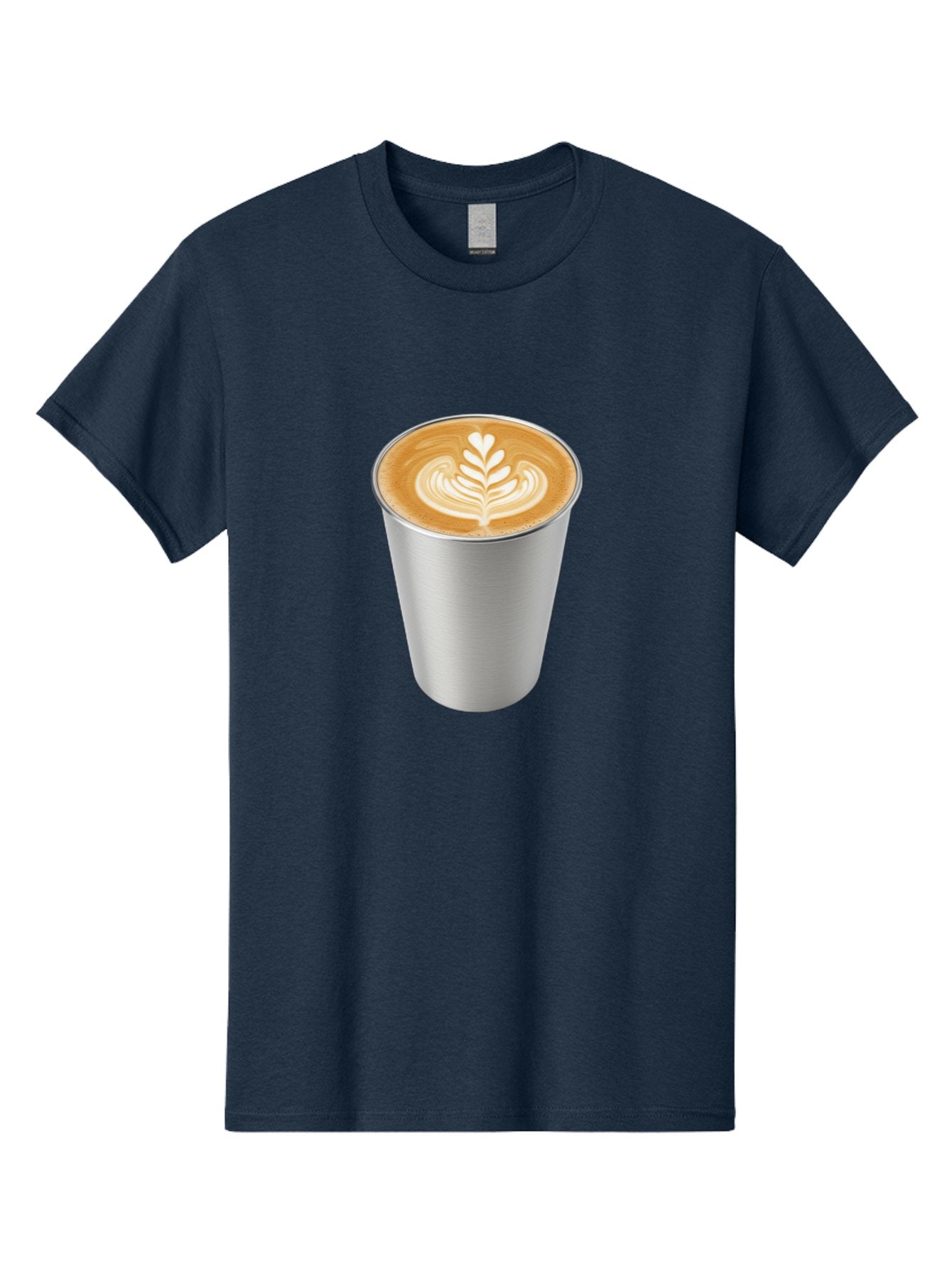 Tulip-Latte Men'S Graphic Tee, 100% Cotton, Comfortable Casual Summer Wear, Machine Washable, Coffee In A Cup, Latte Art, Heart Leaf Design, Silver Cup, Coffee Drink, Coffee Culture, Espresso, Creamy Foam, Morning Coffee, Caffeine Boost Bab558 9
