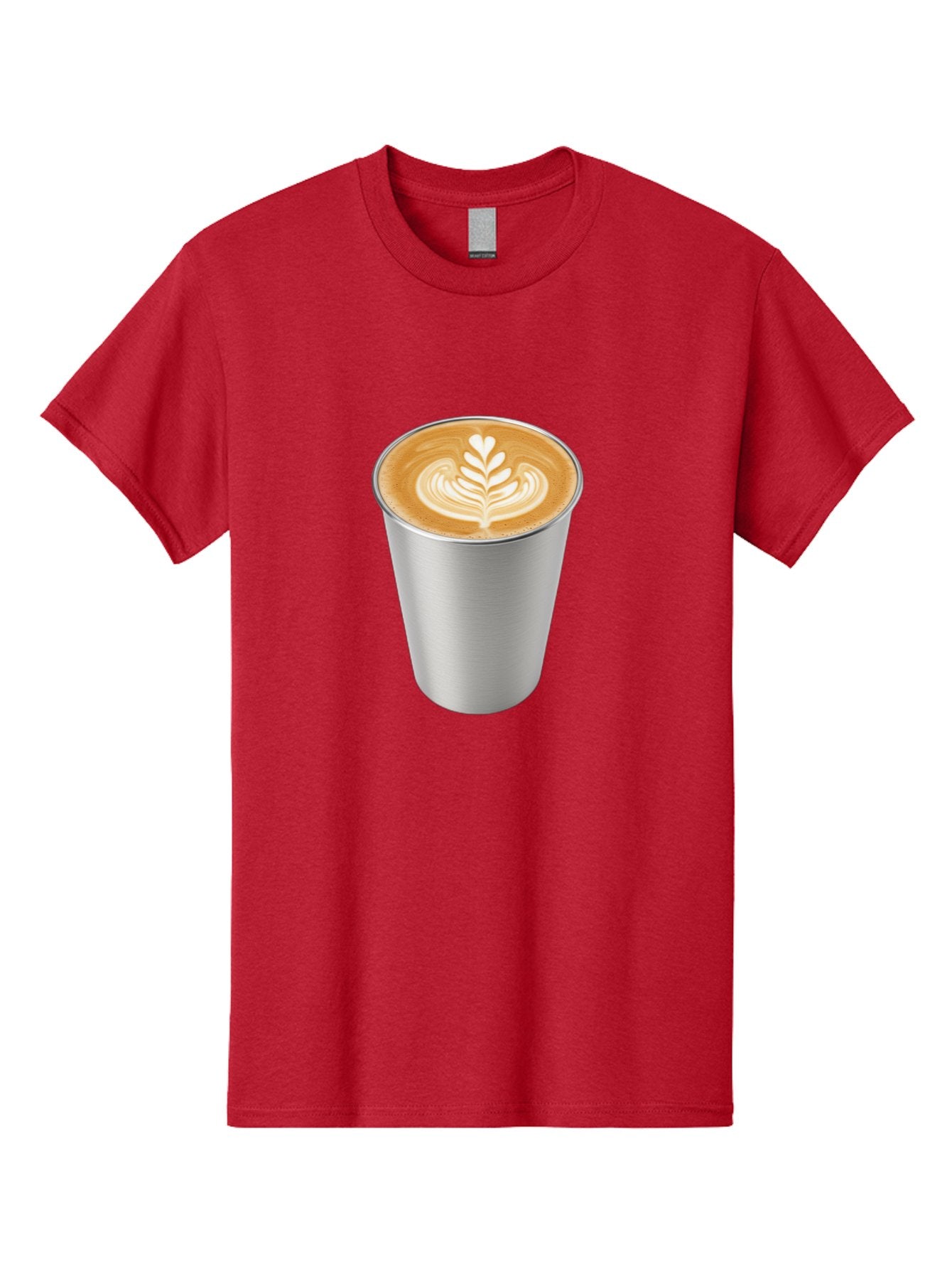 Tulip-Latte Men'S Graphic Tee, 100% Cotton, Comfortable Casual Summer Wear, Machine Washable, Coffee In A Cup, Latte Art, Heart Leaf Design, Silver Cup, Coffee Drink, Coffee Culture, Espresso, Creamy Foam, Morning Coffee, Caffeine Boost Bab558 6