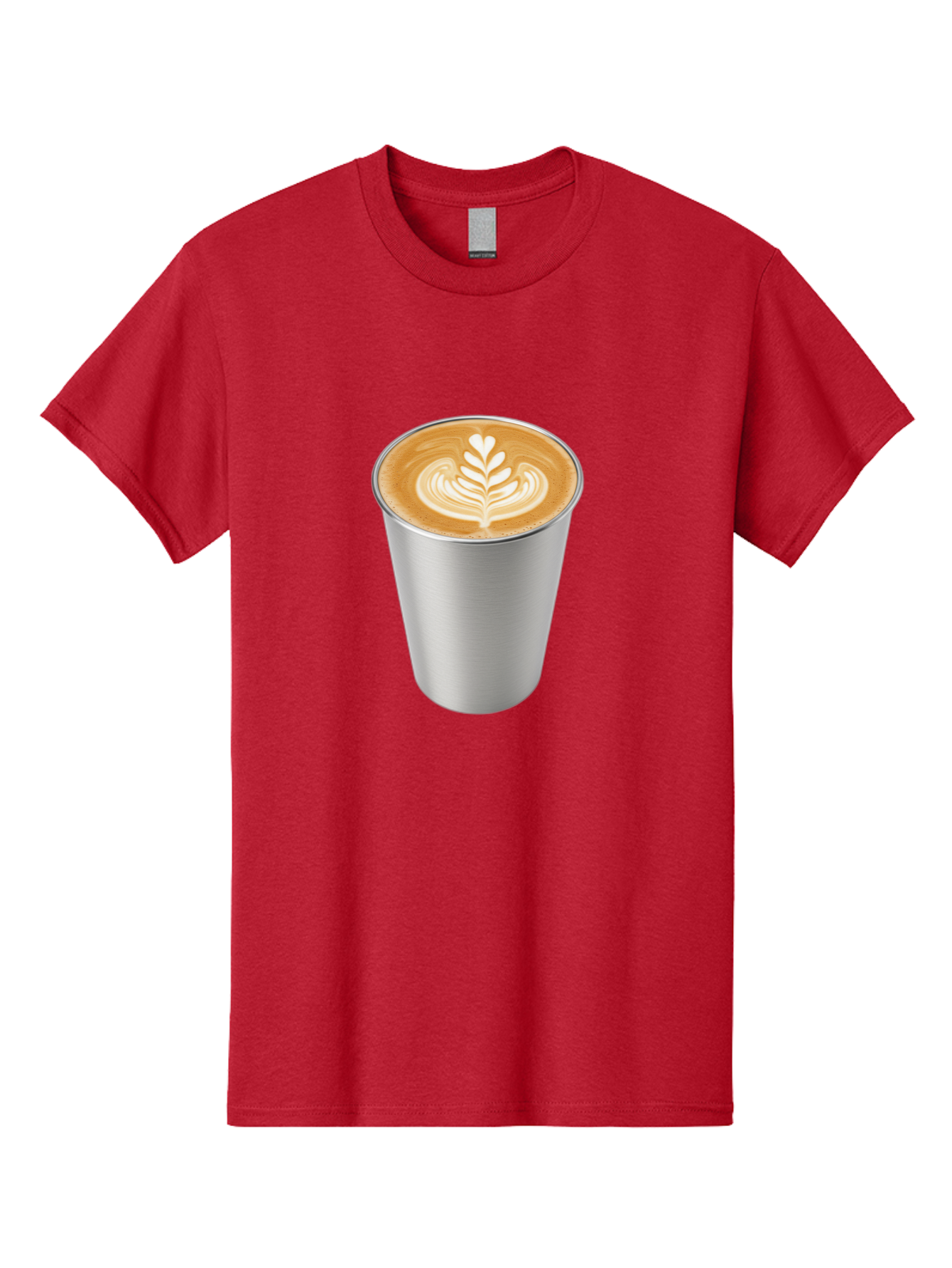 Tulip-Latte Men'S Graphic Tee, 100% Cotton, Comfortable Casual Summer Wear, Machine Washable, Coffee In A Cup, Latte Art, Heart Leaf Design, Silver Cup, Coffee Drink, Coffee Culture, Espresso, Creamy Foam, Morning Coffee, Caffeine Boost Bab558 7