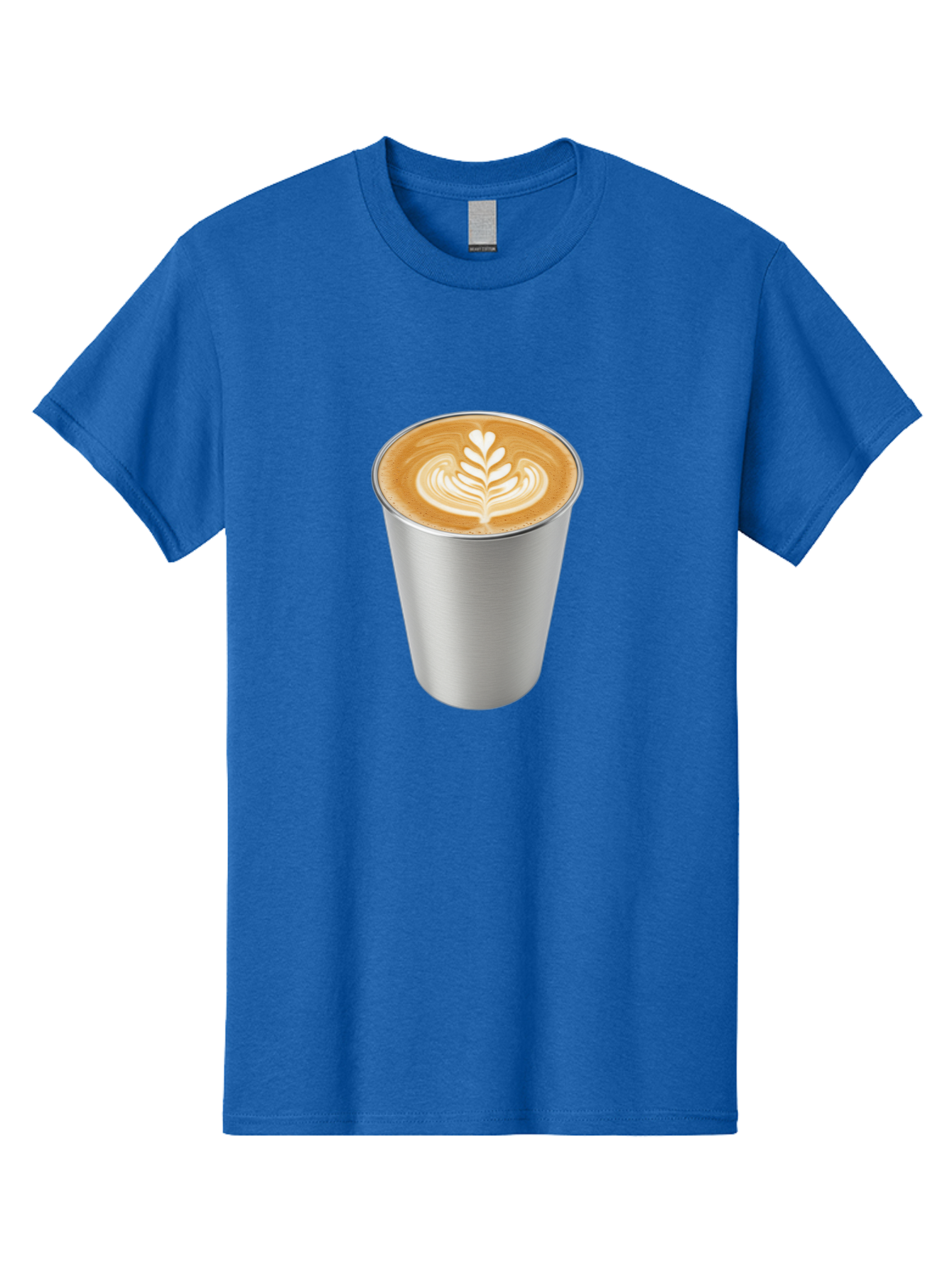 Tulip-Latte Men'S Graphic Tee, 100% Cotton, Comfortable Casual Summer Wear, Machine Washable, Coffee In A Cup, Latte Art, Heart Leaf Design, Silver Cup, Coffee Drink, Coffee Culture, Espresso, Creamy Foam, Morning Coffee, Caffeine Boost Bab558 9