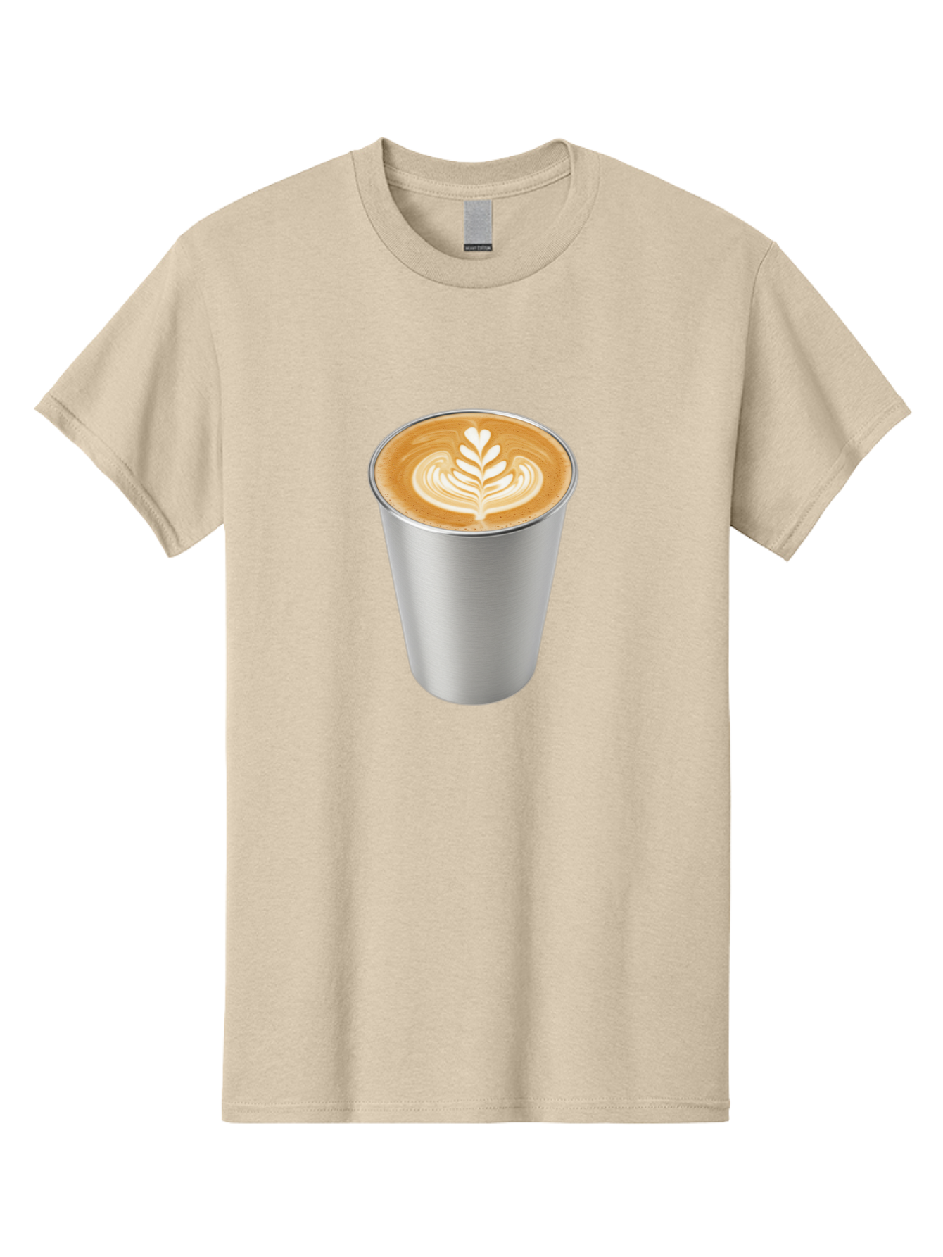 Tulip-Latte Men'S Graphic Tee, 100% Cotton, Comfortable Casual Summer Wear, Machine Washable, Coffee In A Cup, Latte Art, Heart Leaf Design, Silver Cup, Coffee Drink, Coffee Culture, Espresso, Creamy Foam, Morning Coffee, Caffeine Boost Bab558 10