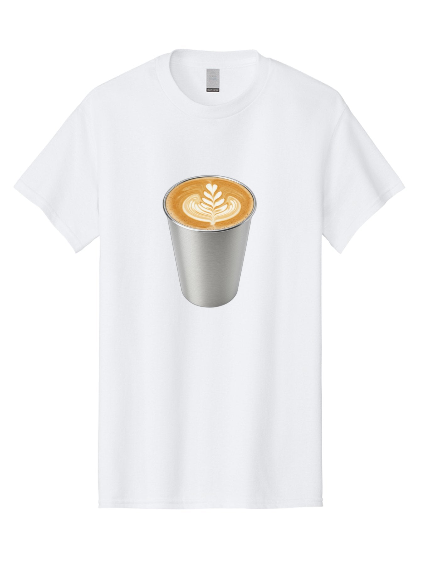 Tulip-Latte Men'S Graphic Tee, 100% Cotton, Comfortable Casual Summer Wear, Machine Washable, Coffee In A Cup, Latte Art, Heart Leaf Design, Silver Cup, Coffee Drink, Coffee Culture, Espresso, Creamy Foam, Morning Coffee, Caffeine Boost Bab558 15