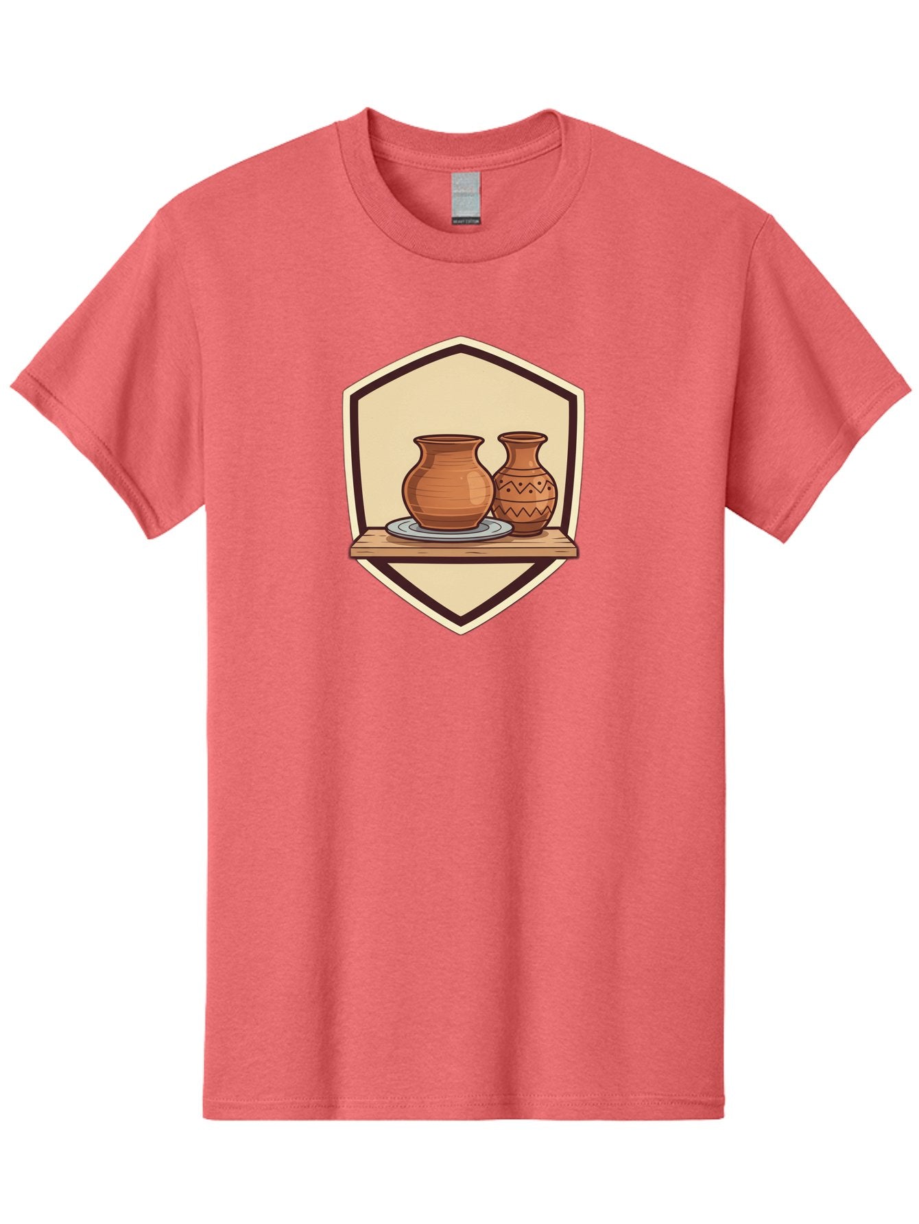Two-Clay-Pots Men'S Graphic Tee, 100% Cotton, Comfortable Casual Summer Wear, Machine Washable, Clay Pots, Terracotta, Pottery, Decorative Vases, Traditional Crafts, Handcrafted Ceramics, Vintage Decor Bab561 4