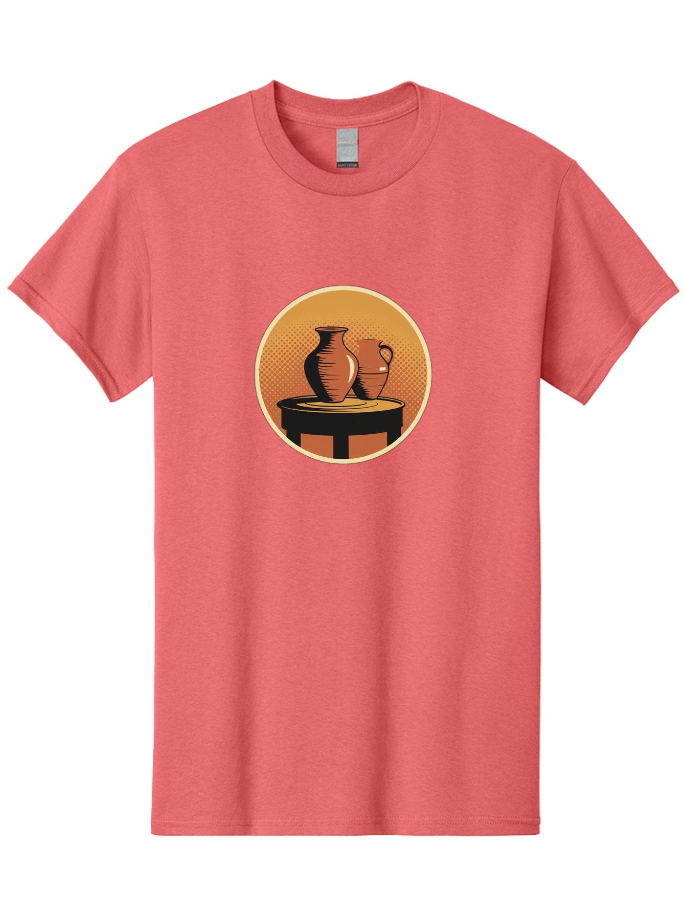 Two-Vases-On-Table Men'S Graphic Tee, 100% Cotton, Comfortable Casual Summer Wear, Machine Washable, Vintage Clay Jugs, Pottery, Ceramic Vases, Traditional Craftsmanship, Warm, Earthy Tones, Rustic, Textured Background, Antique, Classic Decor Bab564 10