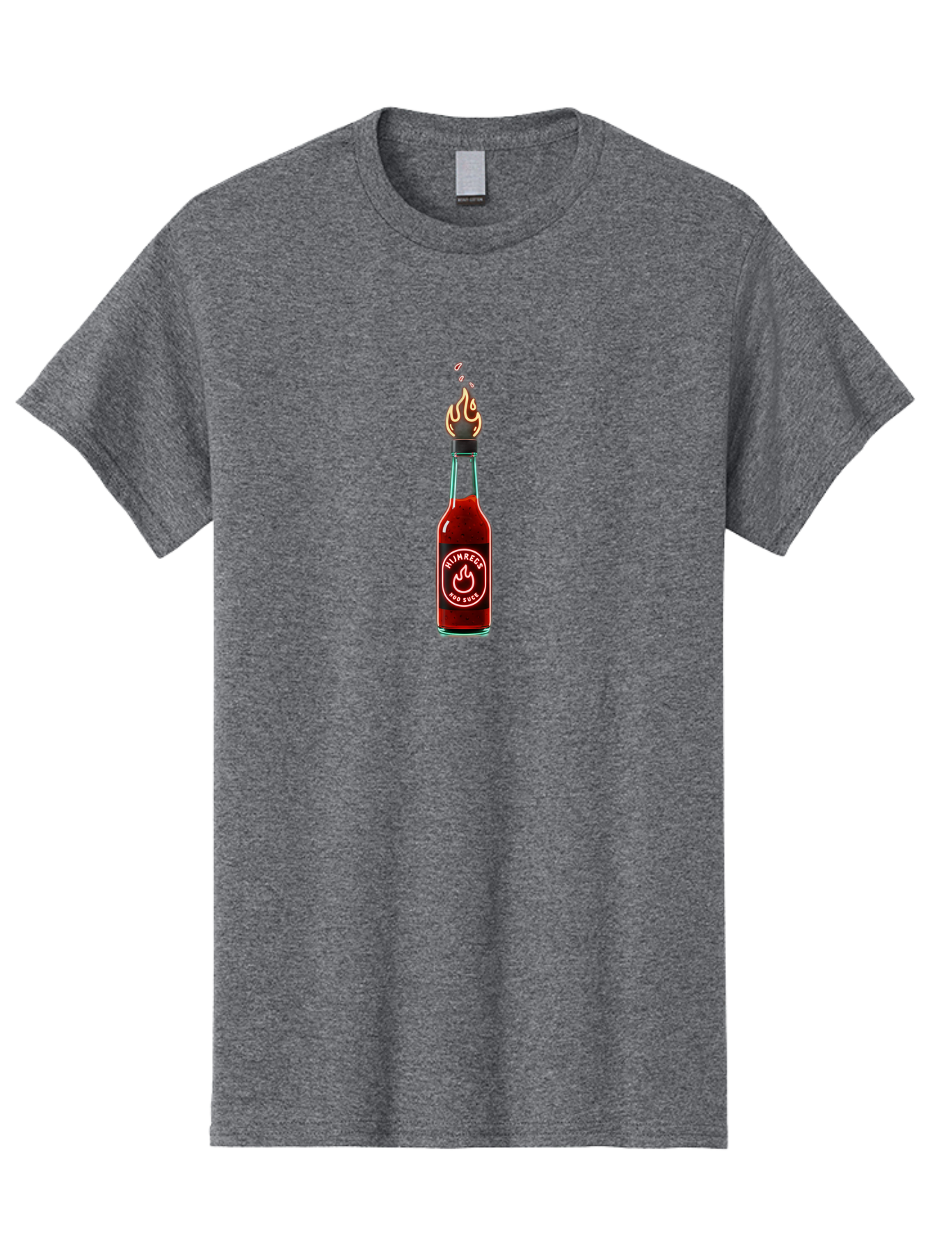 Unimred-Hot-Sauce Men'S Graphic Tee, 100% Cotton, Comfortable Casual Summer Wear, Machine Washable, Hot Sauce Bottle, Spicy Condiment, Ntimred Label, Burning Flame, Fiery Passion, Bold Flavor, Chili Pepper Sauce, Condiment Bottle Bab565 13