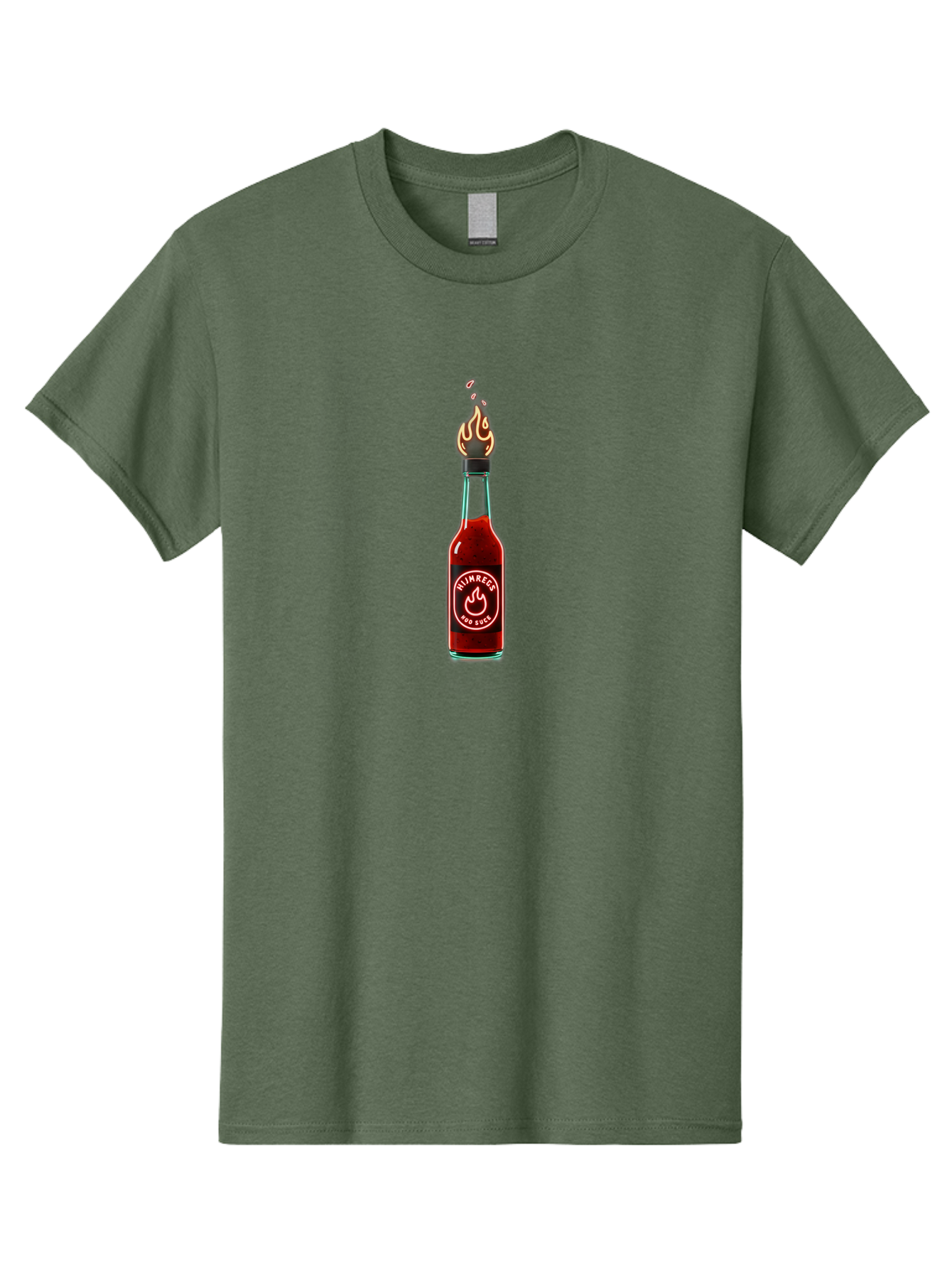 Unimred-Hot-Sauce Men'S Graphic Tee, 100% Cotton, Comfortable Casual Summer Wear, Machine Washable, Hot Sauce Bottle, Spicy Condiment, Ntimred Label, Burning Flame, Fiery Passion, Bold Flavor, Chili Pepper Sauce, Condiment Bottle Bab565 15