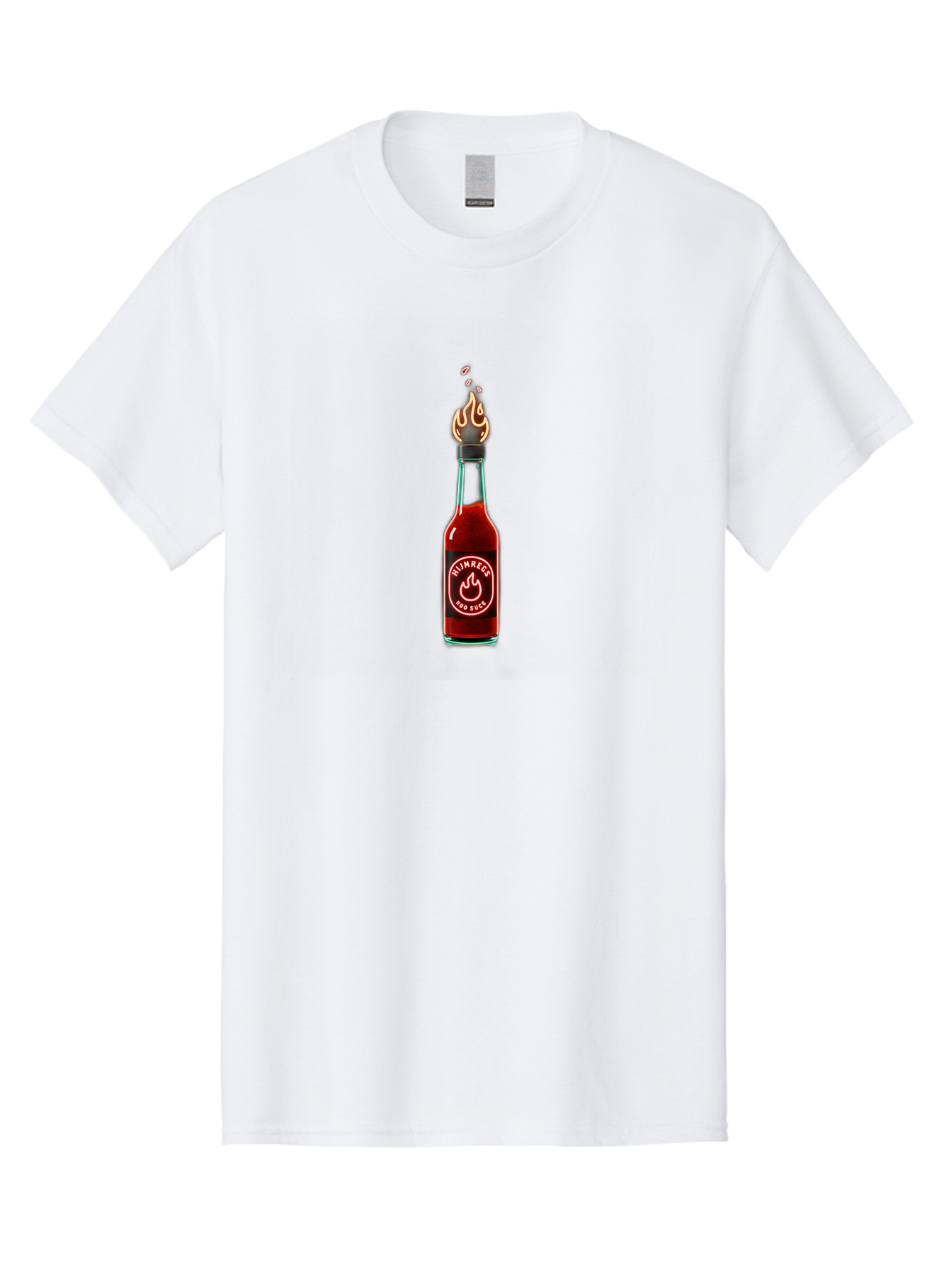 Unimred-Hot-Sauce Men'S Graphic Tee, 100% Cotton, Comfortable Casual Summer Wear, Machine Washable, Hot Sauce Bottle, Spicy Condiment, Ntimred Label, Burning Flame, Fiery Passion, Bold Flavor, Chili Pepper Sauce, Condiment Bottle Bab565 10