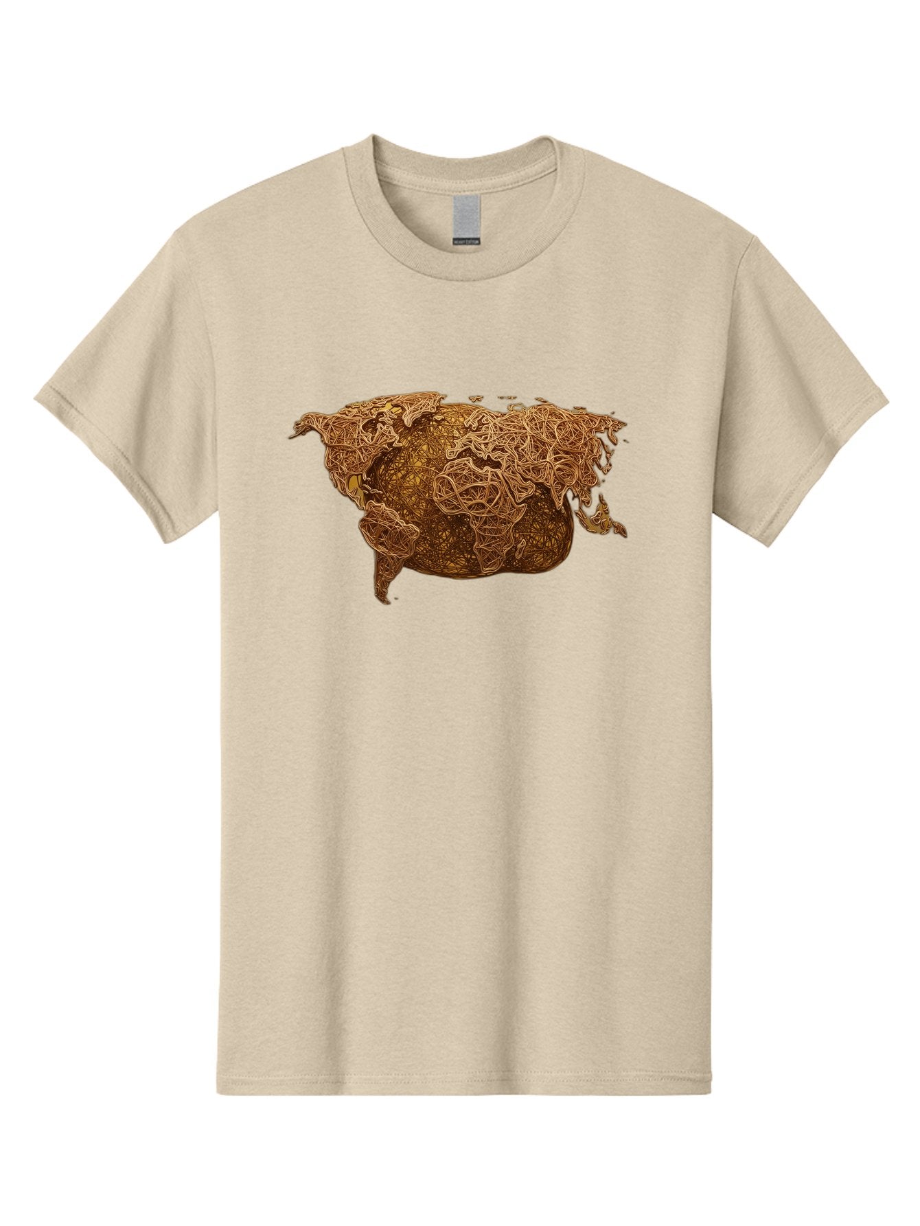 United-States-Map Men'S Graphic Tee, 100% Cotton, Comfortable Casual Summer Wear, Machine Washable, Abstract Map, Usa, Intricate Lines, Earthy Tones, Complex Patterns, Artistic Representation, Geographic Illustration, Detailed Artwork, Bab566 15