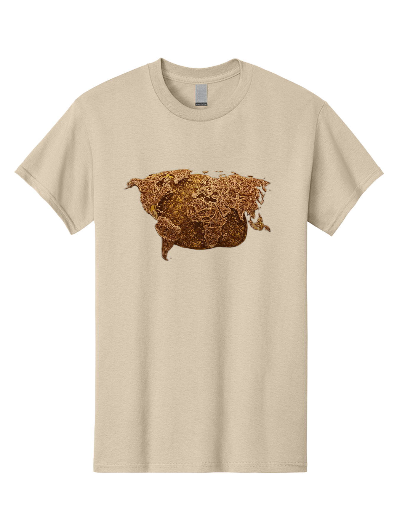 United-States-Map Men'S Graphic Tee, 100% Cotton, Comfortable Casual Summer Wear, Machine Washable, Abstract Map, Usa, Intricate Lines, Earthy Tones, Complex Patterns, Artistic Representation, Geographic Illustration, Detailed Artwork, Bab566