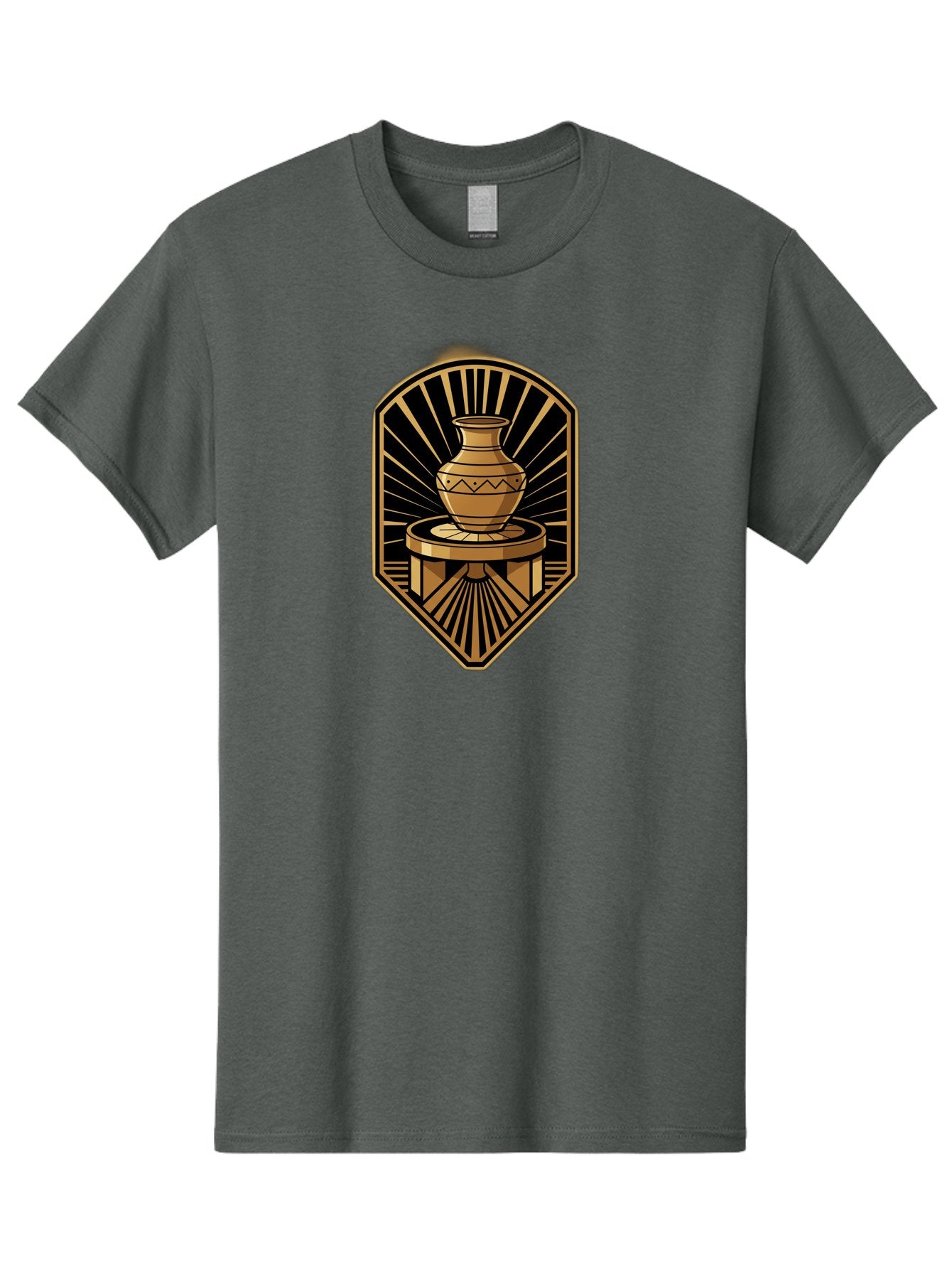 Vase-On-Pedestal Men'S Graphic Tee, 100% Cotton, Comfortable Casual Summer Wear, Machine Washable, Golden Vase, Decorative Pot, Ornate Design, Geometric Patterns, Luxurious Feel, Ancient Artifact, Stylish Decor, Elegant Display, Bab569 6