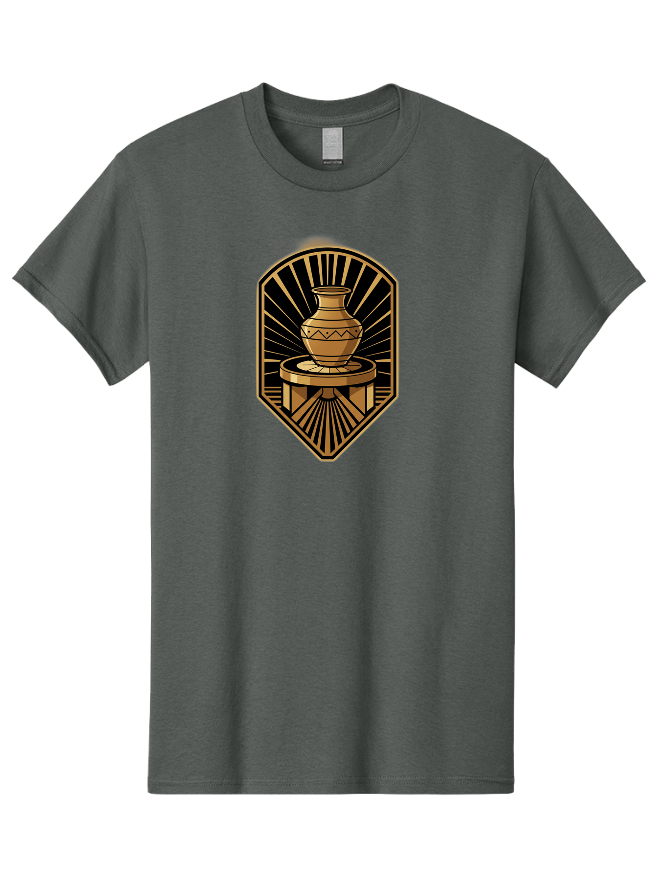 Vase-On-Pedestal Men'S Graphic Tee, 100% Cotton, Comfortable Casual Summer Wear, Machine Washable, Golden Vase, Decorative Pot, Ornate Design, Geometric Patterns, Luxurious Feel, Ancient Artifact, Stylish Decor, Elegant Display, Bab569 7