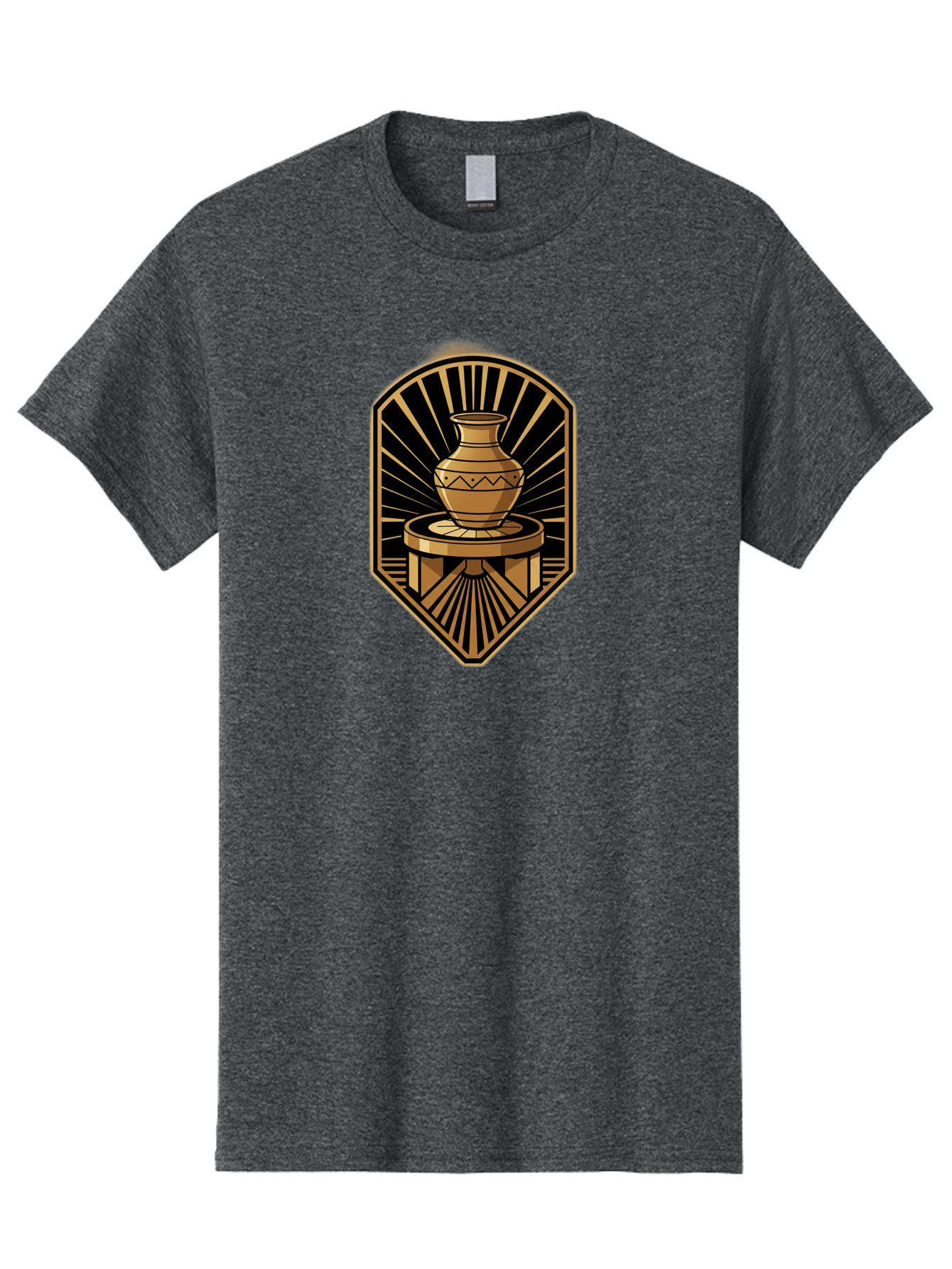 Vase-On-Pedestal Men'S Graphic Tee, 100% Cotton, Comfortable Casual Summer Wear, Machine Washable, Golden Vase, Decorative Pot, Ornate Design, Geometric Patterns, Luxurious Feel, Ancient Artifact, Stylish Decor, Elegant Display, Bab569 5