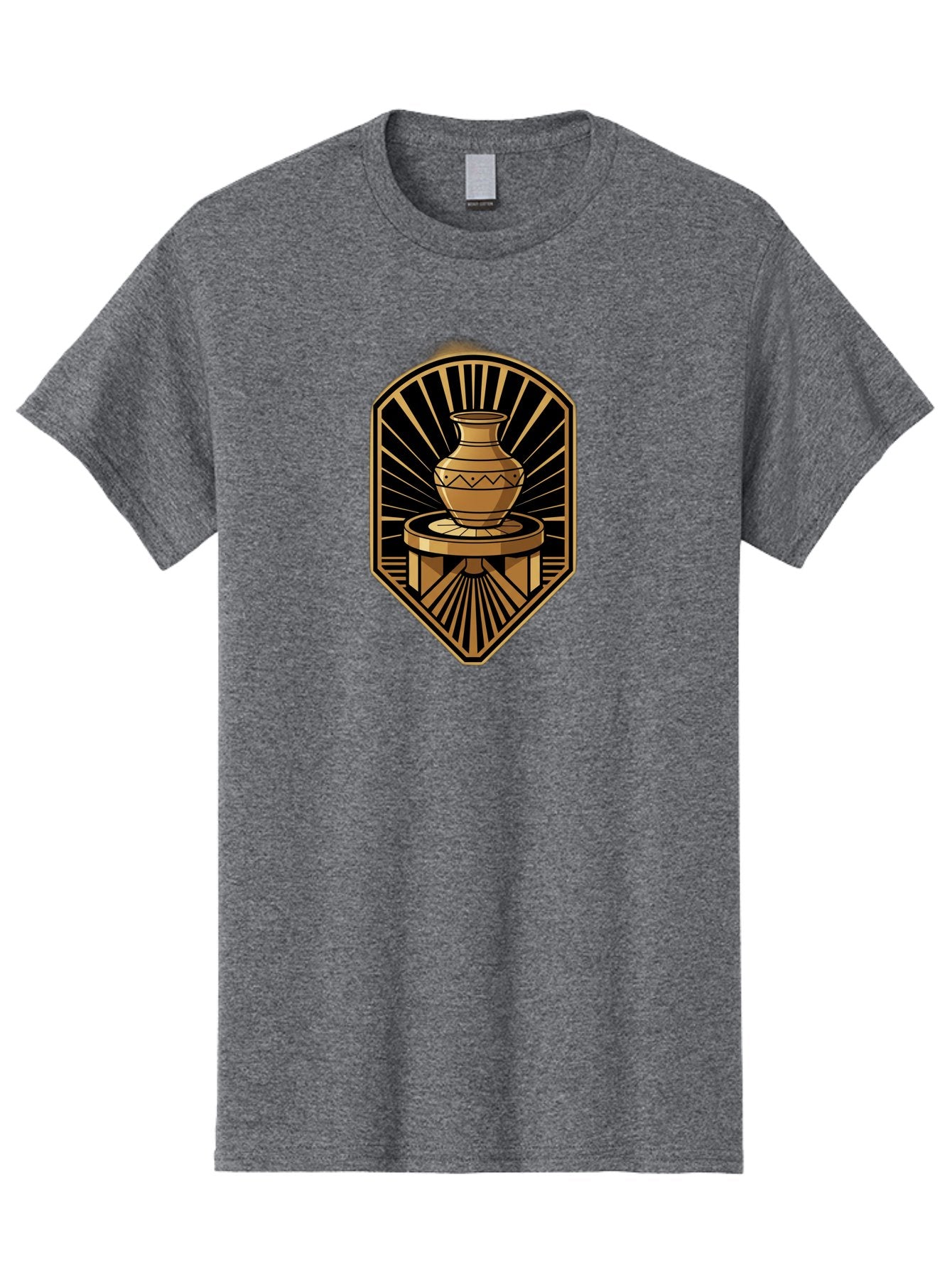Vase-On-Pedestal Men'S Graphic Tee, 100% Cotton, Comfortable Casual Summer Wear, Machine Washable, Golden Vase, Decorative Pot, Ornate Design, Geometric Patterns, Luxurious Feel, Ancient Artifact, Stylish Decor, Elegant Display, Bab569 15