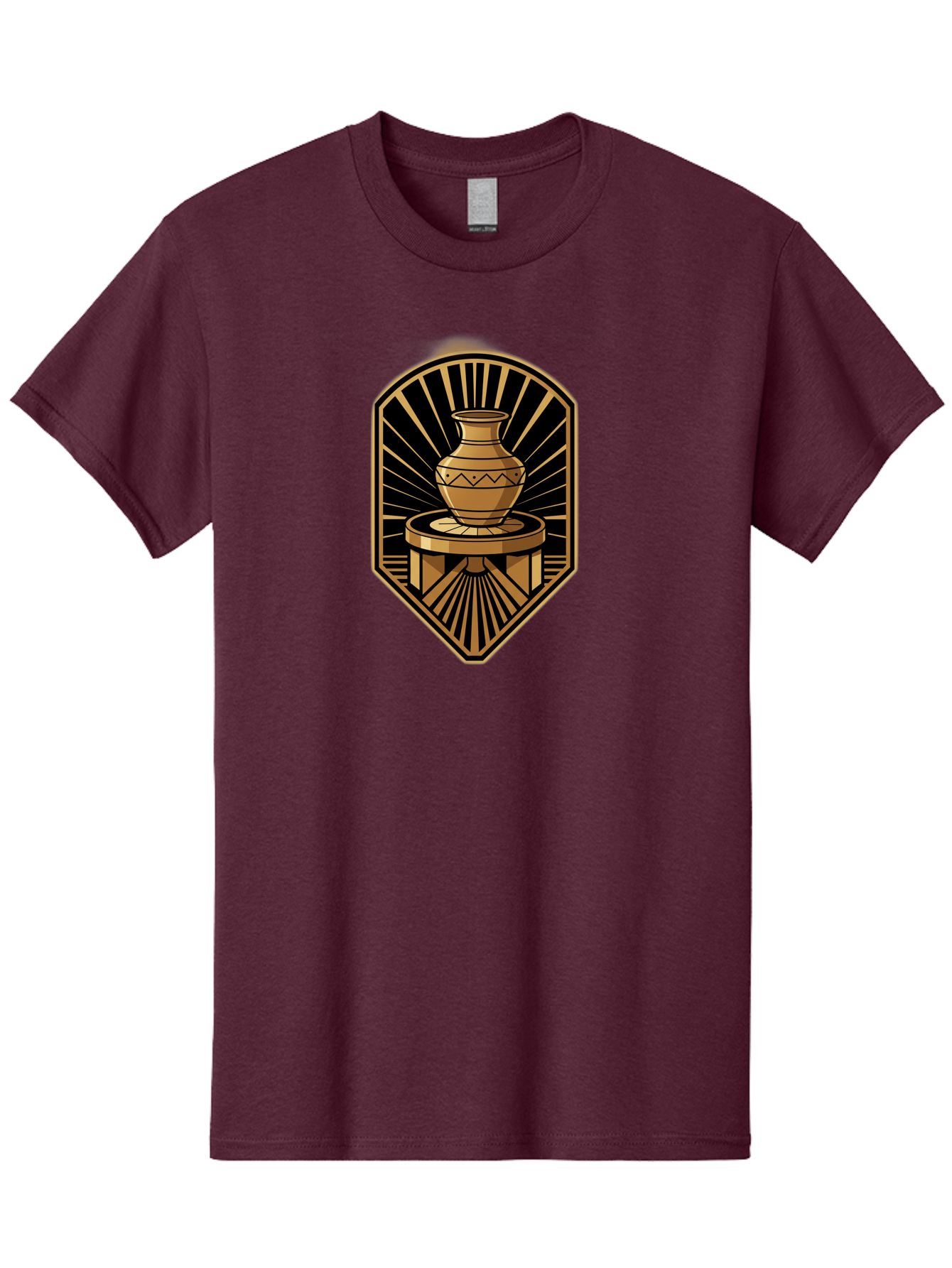 Vase-On-Pedestal Men'S Graphic Tee, 100% Cotton, Comfortable Casual Summer Wear, Machine Washable, Golden Vase, Decorative Pot, Ornate Design, Geometric Patterns, Luxurious Feel, Ancient Artifact, Stylish Decor, Elegant Display, Bab569 6