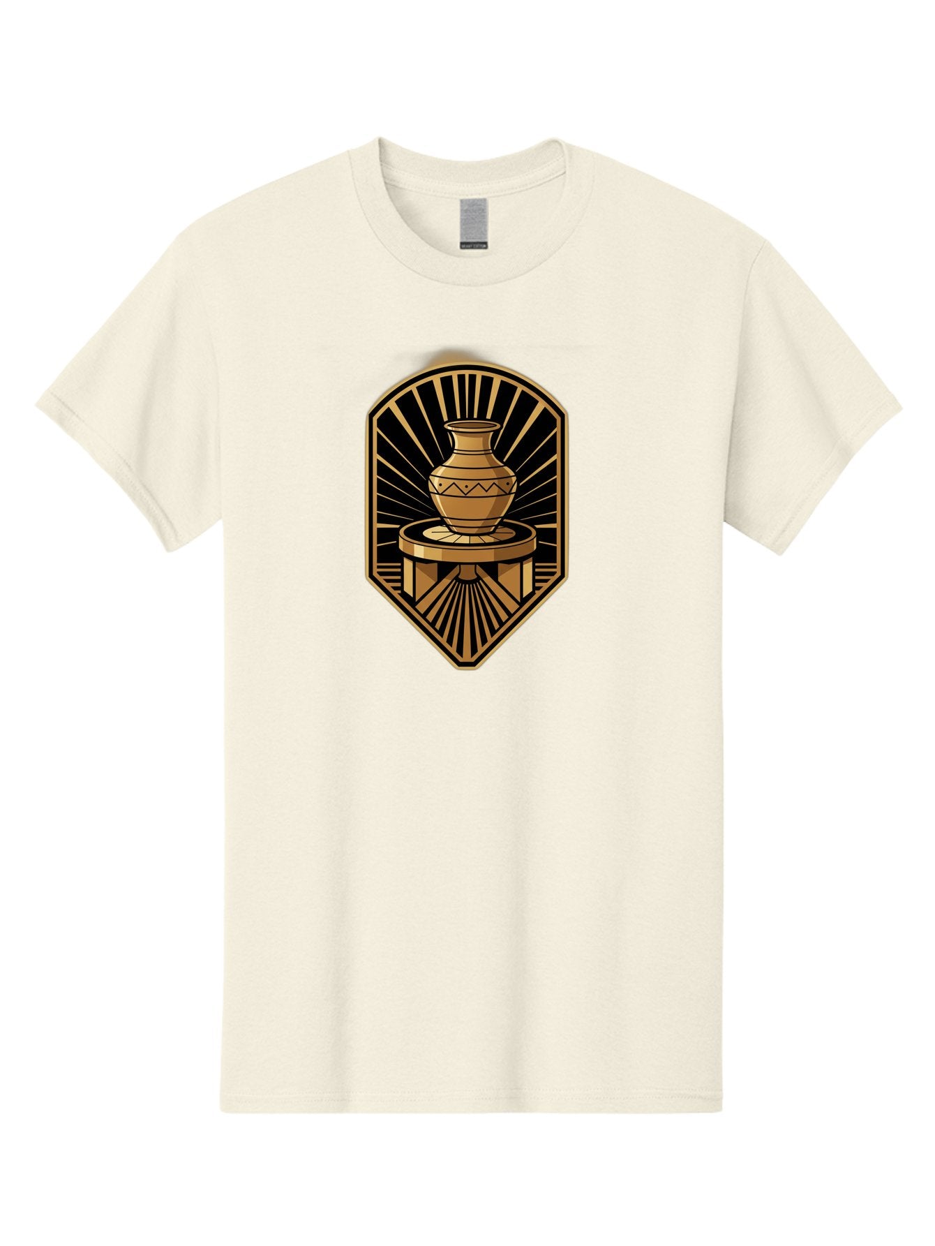 Vase-On-Pedestal Men'S Graphic Tee, 100% Cotton, Comfortable Casual Summer Wear, Machine Washable, Golden Vase, Decorative Pot, Ornate Design, Geometric Patterns, Luxurious Feel, Ancient Artifact, Stylish Decor, Elegant Display, Bab569 13