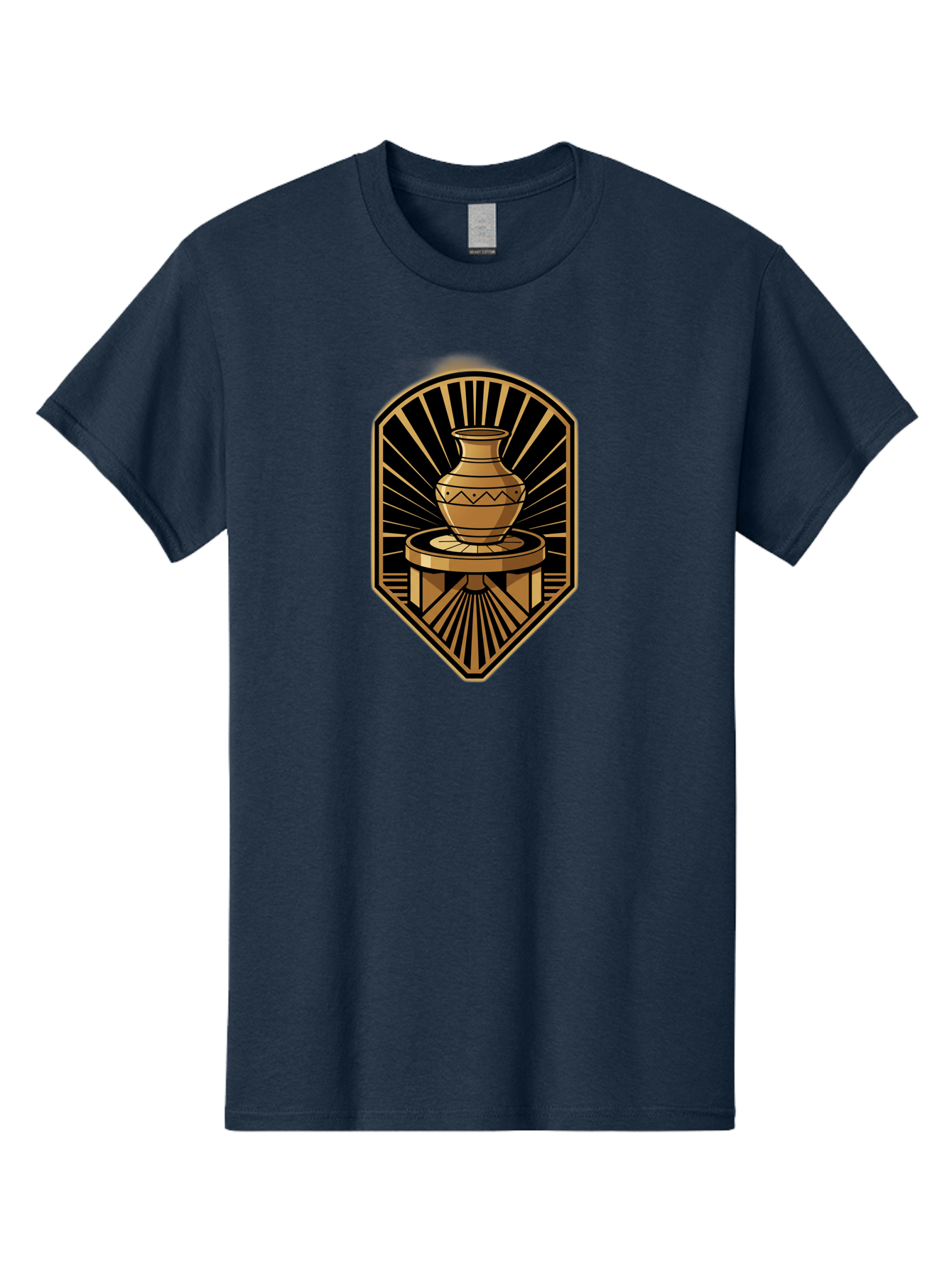 Vase-On-Pedestal Men'S Graphic Tee, 100% Cotton, Comfortable Casual Summer Wear, Machine Washable, Golden Vase, Decorative Pot, Ornate Design, Geometric Patterns, Luxurious Feel, Ancient Artifact, Stylish Decor, Elegant Display, Bab569 14