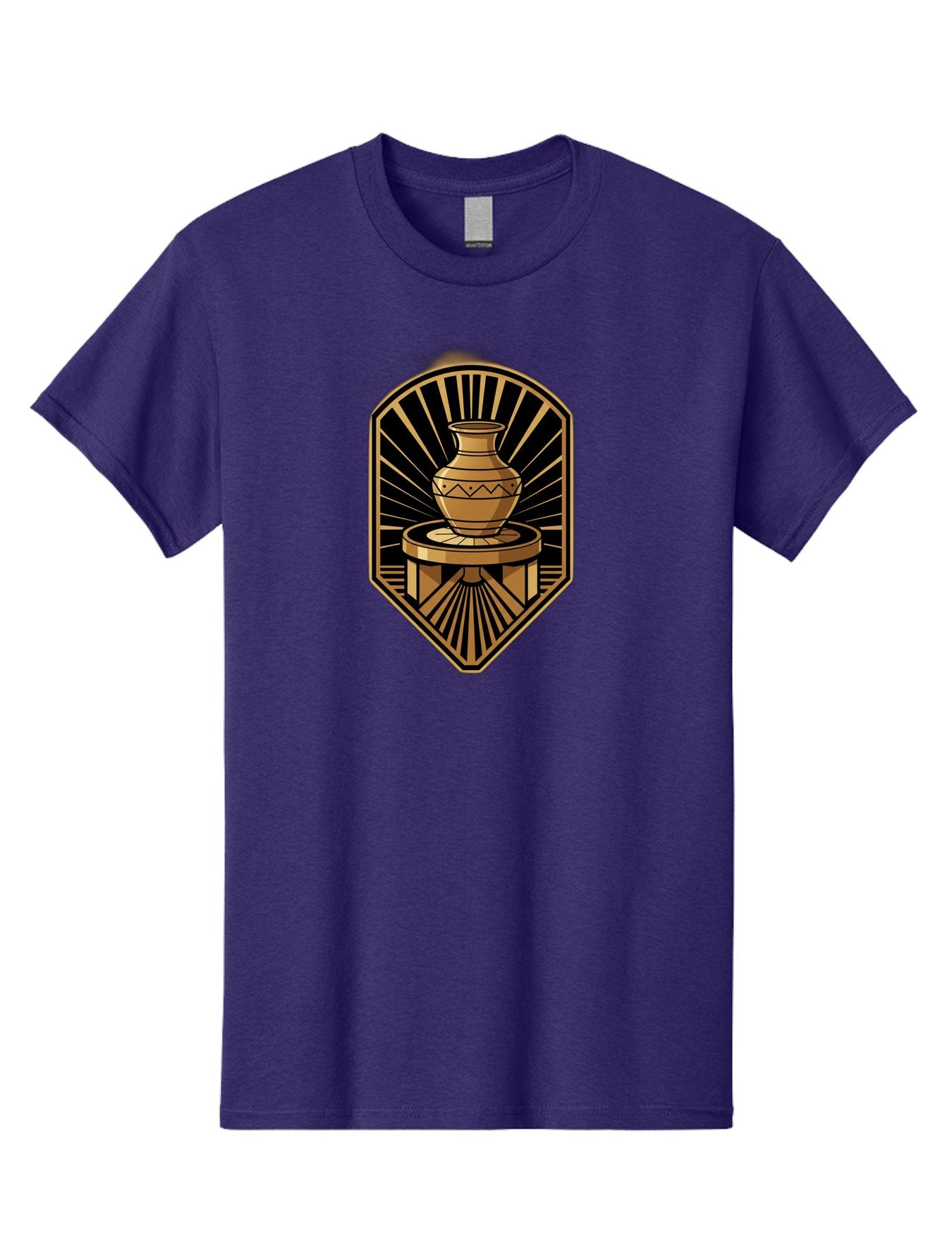 Vase-On-Pedestal Men'S Graphic Tee, 100% Cotton, Comfortable Casual Summer Wear, Machine Washable, Golden Vase, Decorative Pot, Ornate Design, Geometric Patterns, Luxurious Feel, Ancient Artifact, Stylish Decor, Elegant Display, Bab569 4