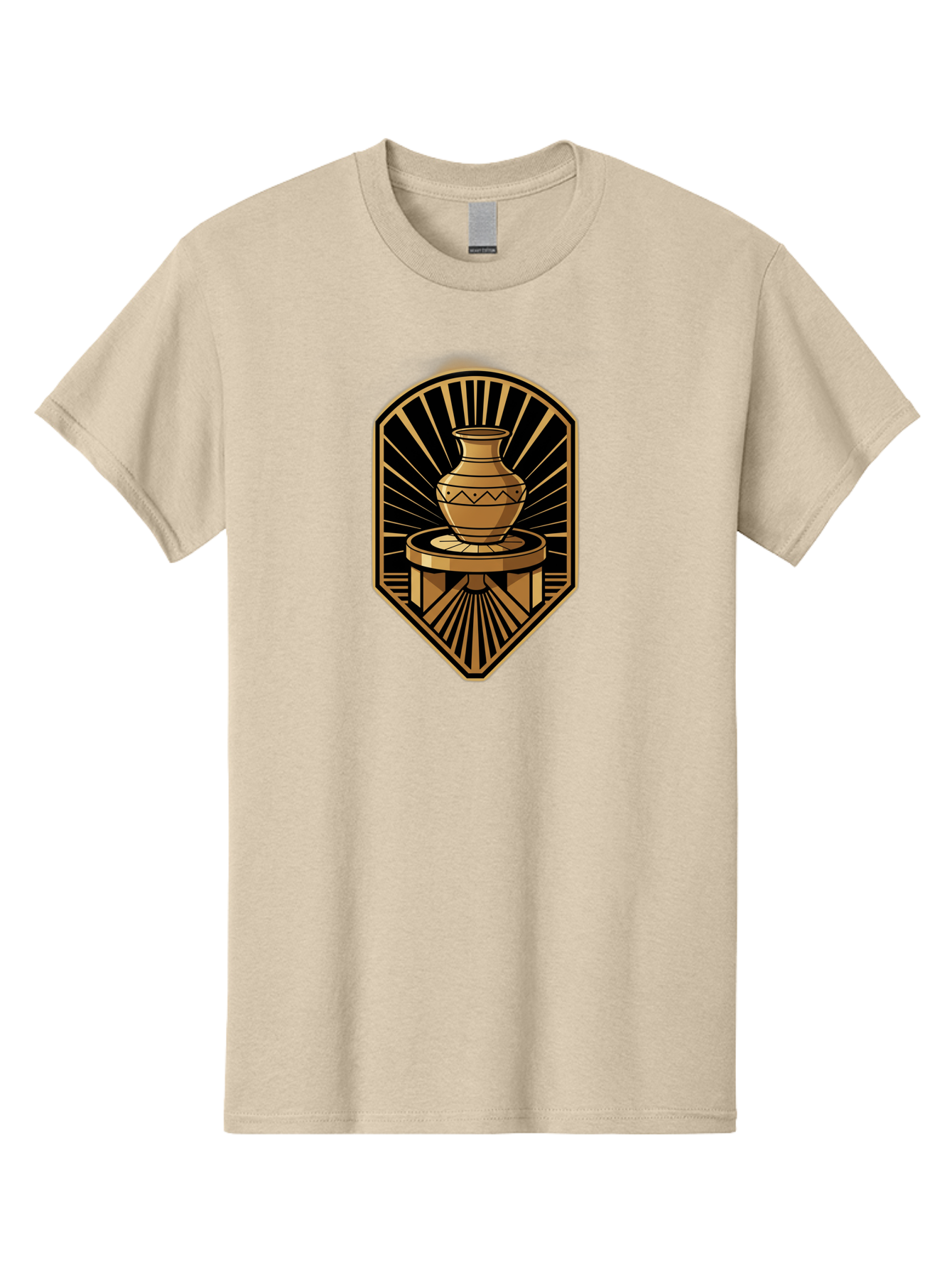 Vase-On-Pedestal Men'S Graphic Tee, 100% Cotton, Comfortable Casual Summer Wear, Machine Washable, Golden Vase, Decorative Pot, Ornate Design, Geometric Patterns, Luxurious Feel, Ancient Artifact, Stylish Decor, Elegant Display, Bab569 10