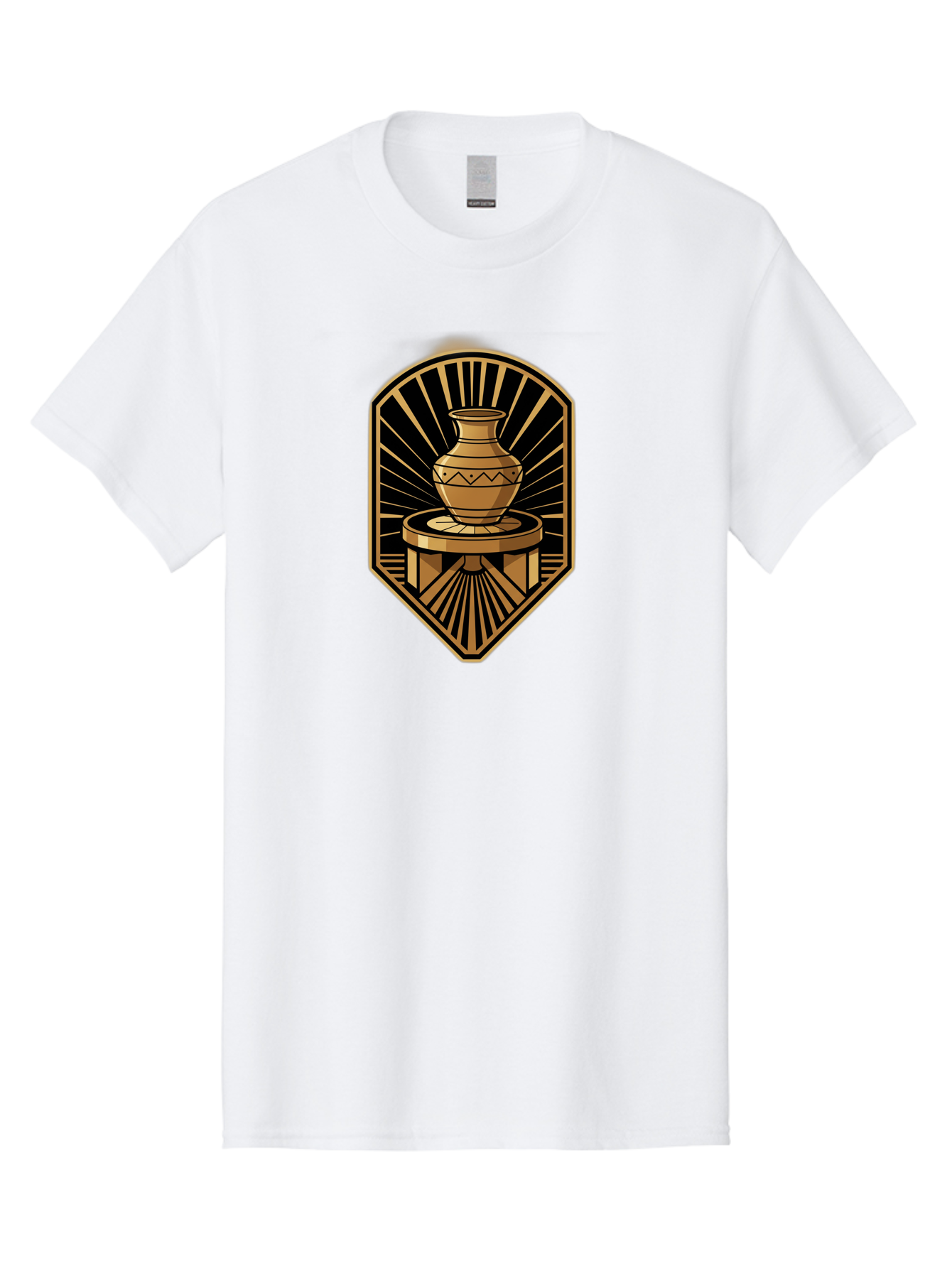 Vase-On-Pedestal Men'S Graphic Tee, 100% Cotton, Comfortable Casual Summer Wear, Machine Washable, Golden Vase, Decorative Pot, Ornate Design, Geometric Patterns, Luxurious Feel, Ancient Artifact, Stylish Decor, Elegant Display, Bab569 13