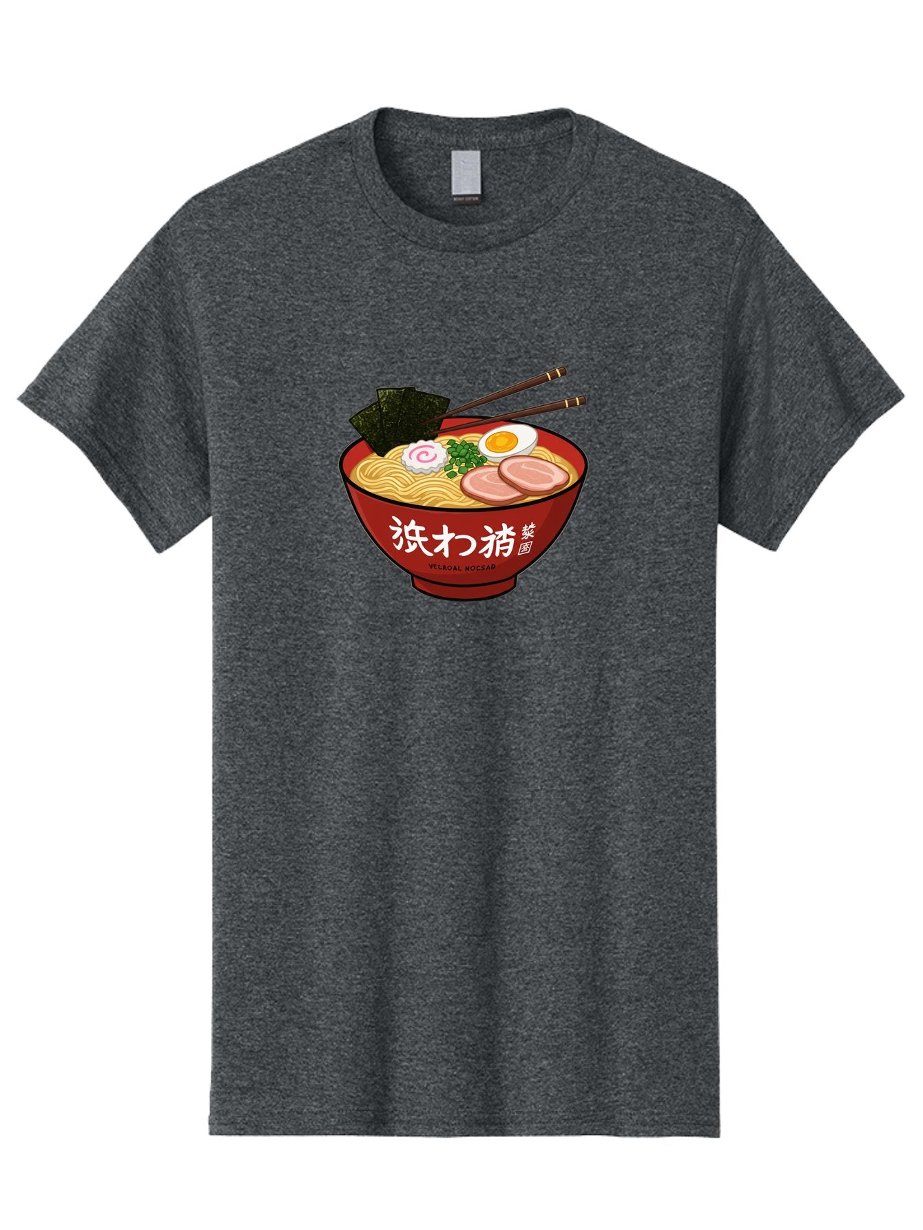 Velqal-Woosap Men'S Graphic Tee, 100% Cotton, Comfortable Casual Summer Wear, Machine Washable, Ramen Noodles, Egg, Seaweed, Pork Slices, Asian Cuisine, Japanese Food, Noodle Soup, Chopsticks, Velogal Woccar Bab570 15