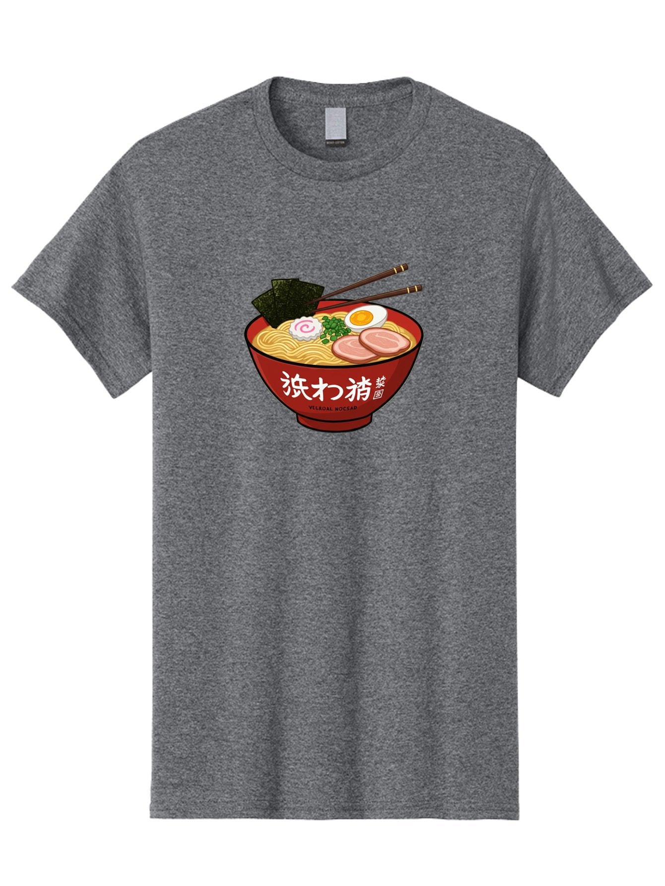 Velqal-Woosap Men'S Graphic Tee, 100% Cotton, Comfortable Casual Summer Wear, Machine Washable, Ramen Noodles, Egg, Seaweed, Pork Slices, Asian Cuisine, Japanese Food, Noodle Soup, Chopsticks, Velogal Woccar Bab570 10