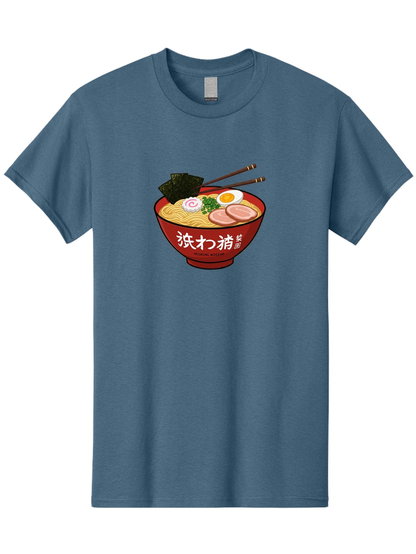 Velqal-Woosap Men'S Graphic Tee, 100% Cotton, Comfortable Casual Summer Wear, Machine Washable, Ramen Noodles, Egg, Seaweed, Pork Slices, Asian Cuisine, Japanese Food, Noodle Soup, Chopsticks, Velogal Woccar Bab570 8