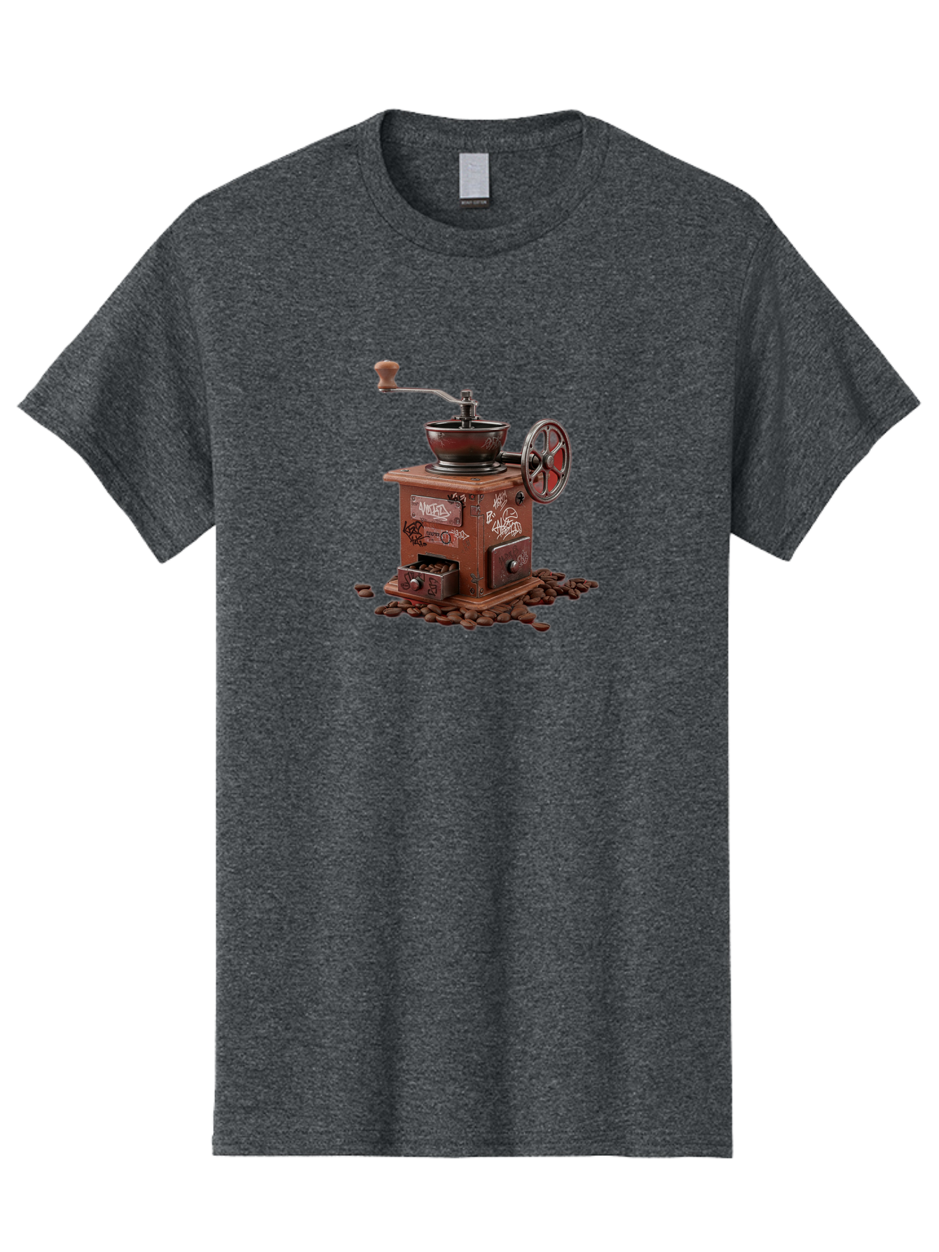 Vintage-Coffee-Grinder-Cafe Men'S Graphic Tee, 100% Cotton, Comfortable Casual Summer Wear, Machine Washable, Vintage Coffee Grinder, Antique Machinery, Manual Grinding, Coffee Beans, Old-Fashioned, Nostalgic Kitchen, Coffee Lover, Bab572