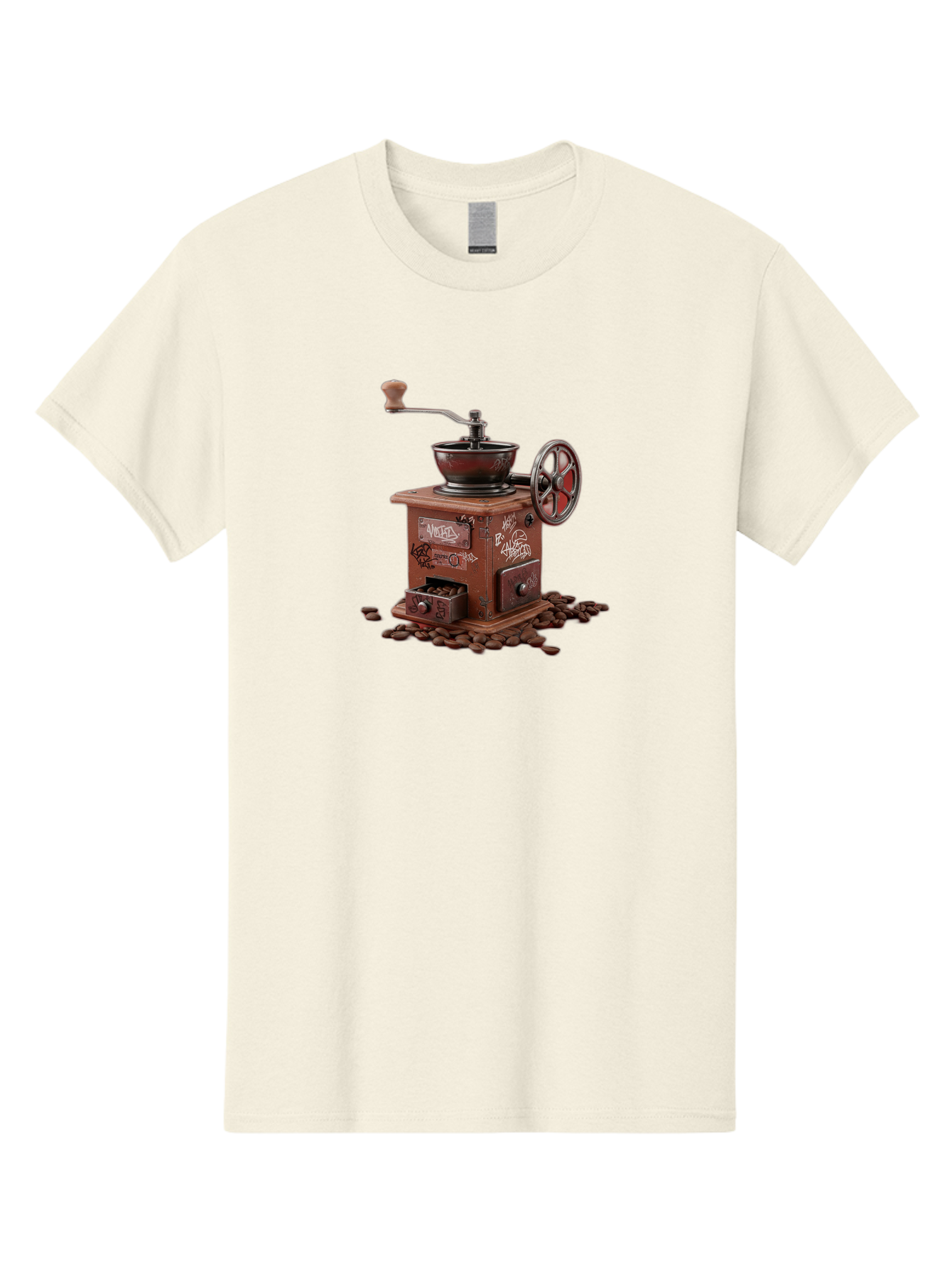 Vintage-Coffee-Grinder-Cafe Men'S Graphic Tee, 100% Cotton, Comfortable Casual Summer Wear, Machine Washable, Vintage Coffee Grinder, Antique Machinery, Manual Grinding, Coffee Beans, Old-Fashioned, Nostalgic Kitchen, Coffee Lover, Bab572
