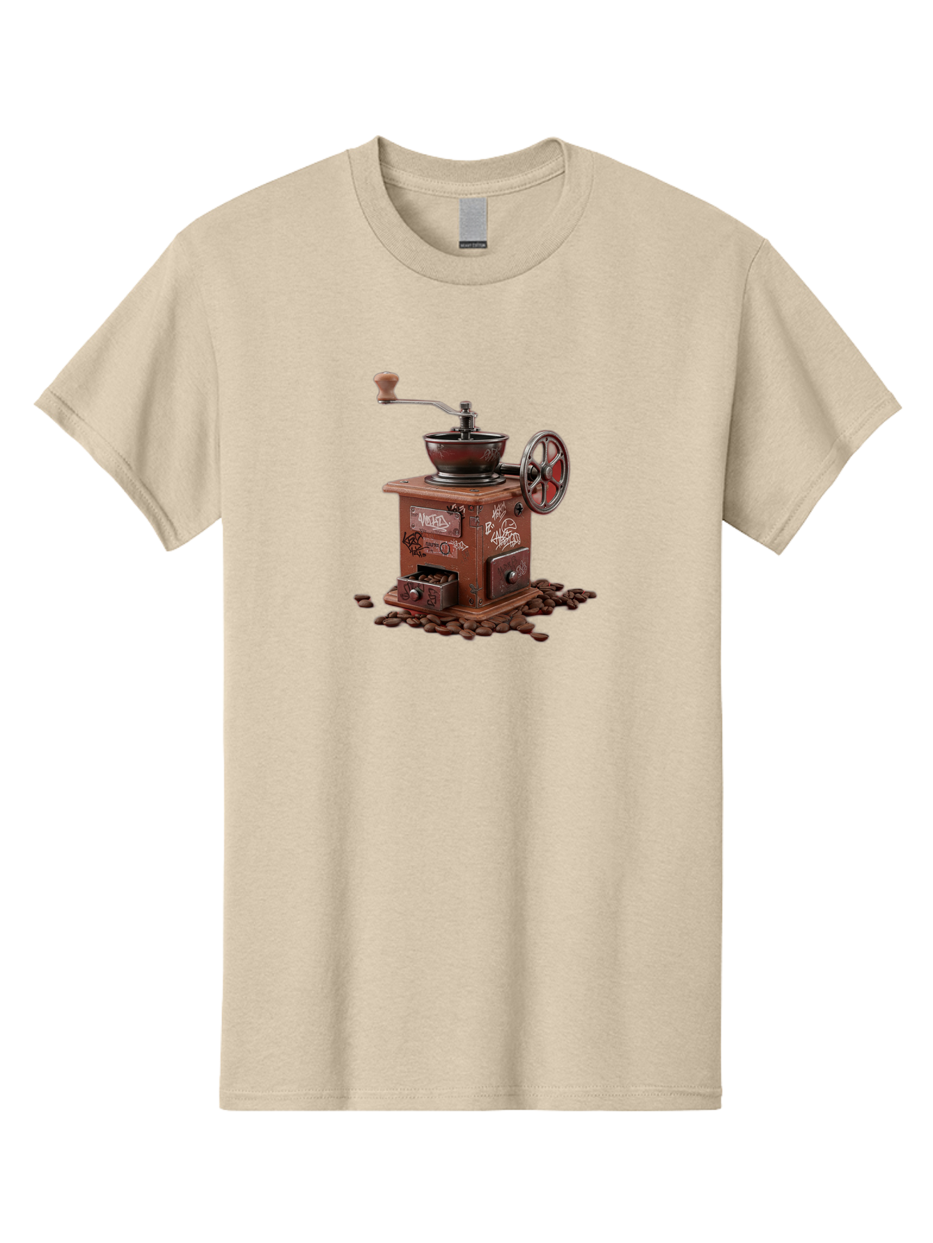 Vintage-Coffee-Grinder-Cafe Men'S Graphic Tee, 100% Cotton, Comfortable Casual Summer Wear, Machine Washable, Vintage Coffee Grinder, Antique Machinery, Manual Grinding, Coffee Beans, Old-Fashioned, Nostalgic Kitchen, Coffee Lover, Bab572 6