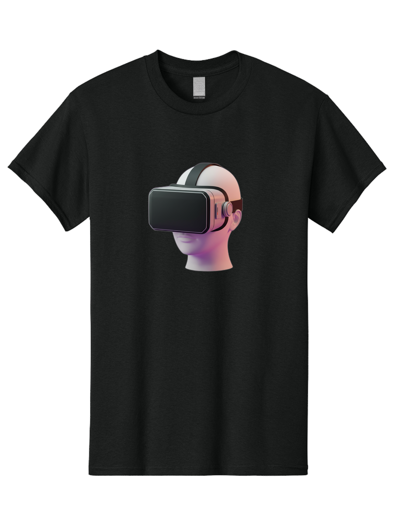 Vr-Headset-Mannequin Men'S Graphic Tee, 100% Cotton, Comfortable Casual Summer Wear, Machine Washable, Virtual Reality Headset, Vr Technology, Futuristic Design, Sleek Black, Modern Gadgets, Gaming, Immersive Experience, Innovative Tech Bab573