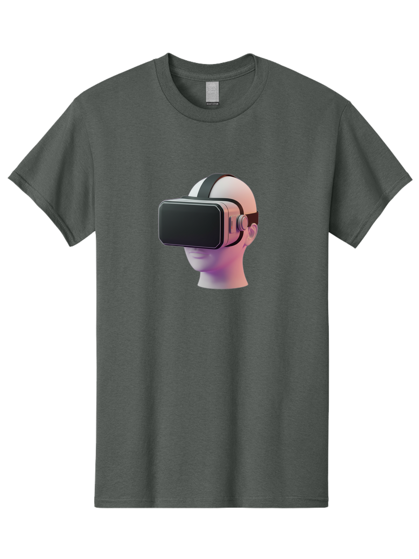 Vr-Headset-Mannequin Men'S Graphic Tee, 100% Cotton, Comfortable Casual Summer Wear, Machine Washable, Virtual Reality Headset, Vr Technology, Futuristic Design, Sleek Black, Modern Gadgets, Gaming, Immersive Experience, Innovative Tech Bab573
