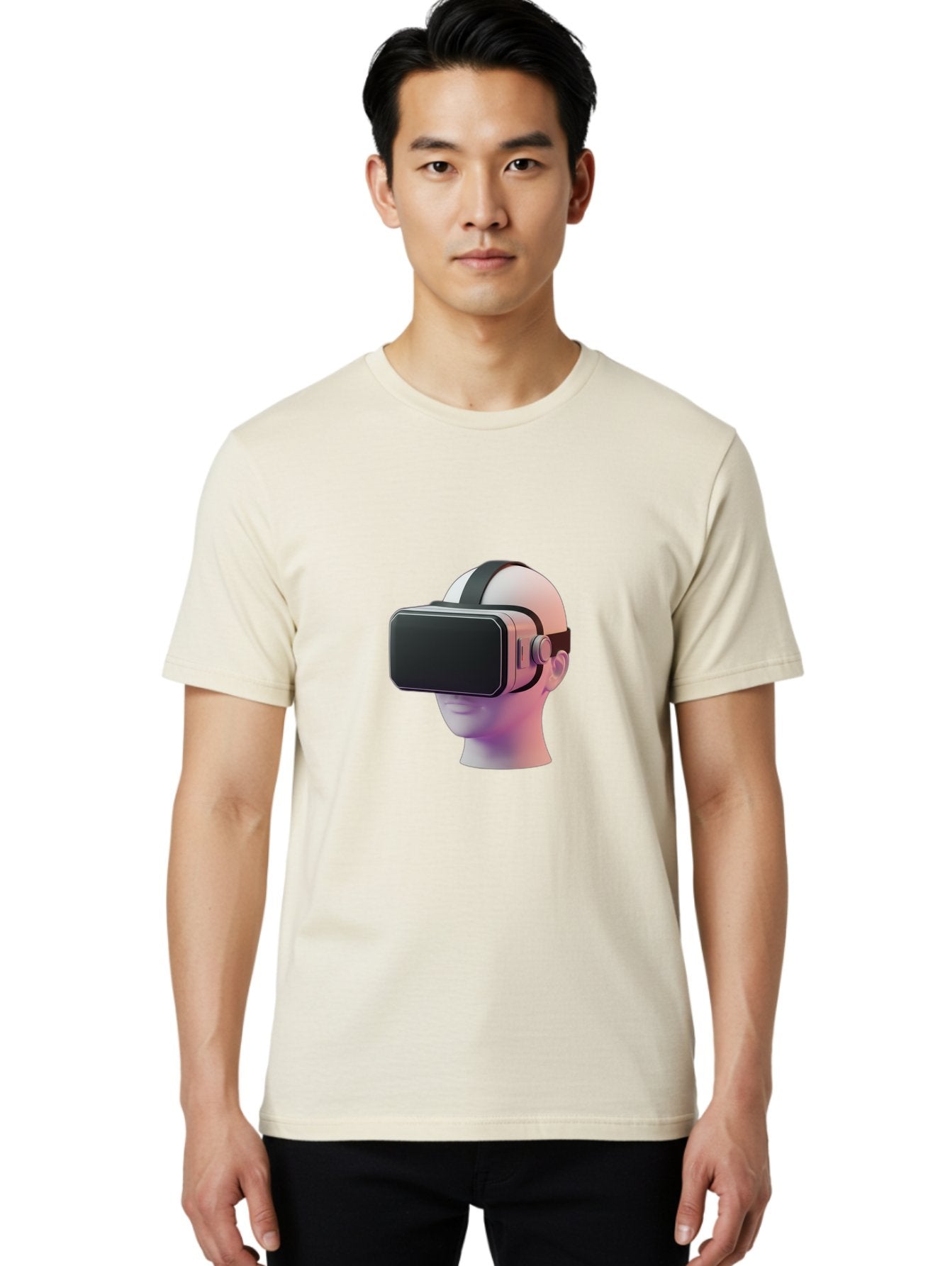 Vr-Headset-Mannequin Men'S Graphic Tee, 100% Cotton, Comfortable Casual Summer Wear, Machine Washable, Virtual Reality Headset, Vr Technology, Futuristic Design, Sleek Black, Modern Gadgets, Gaming, Immersive Experience, Innovative Tech Bab573 16
